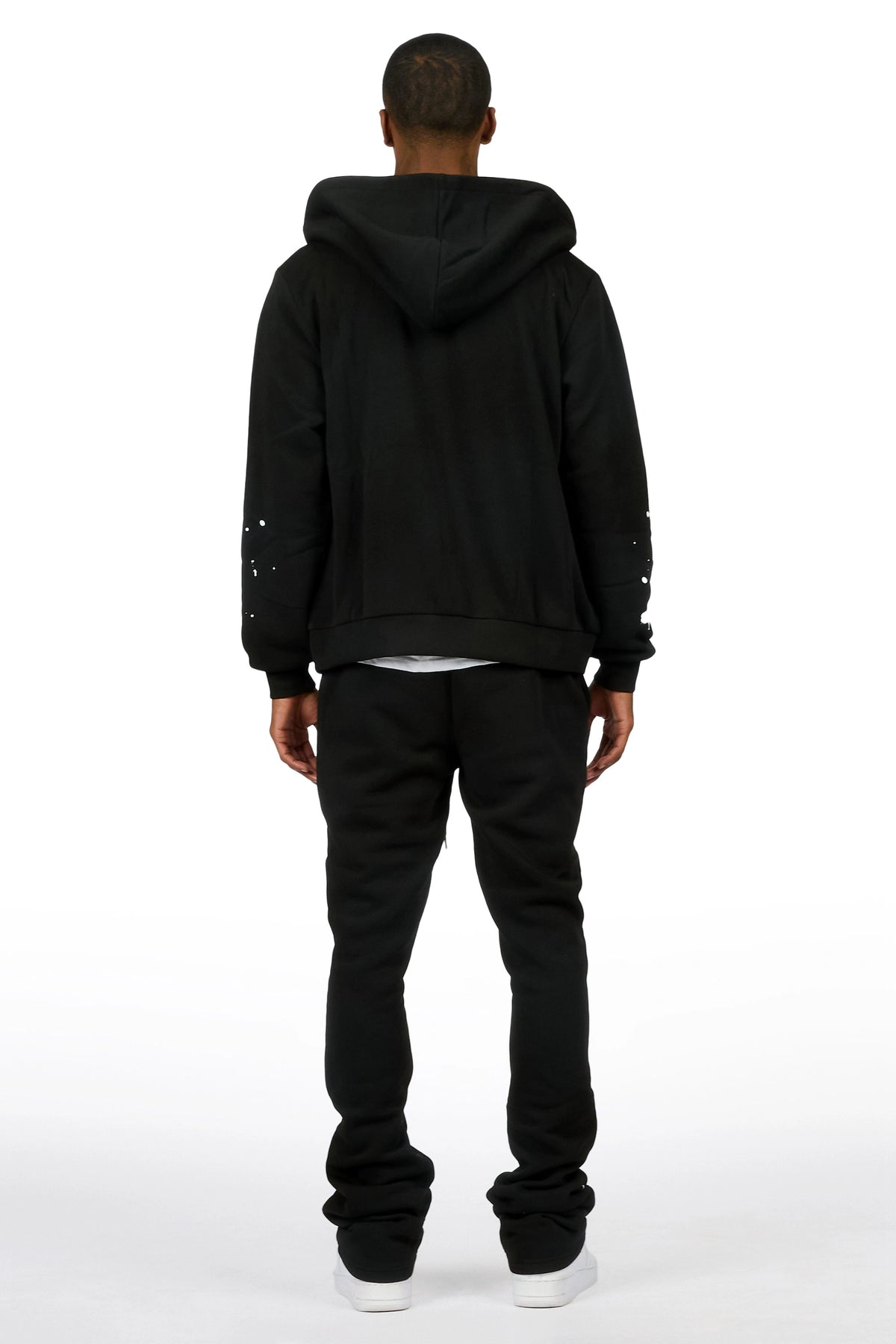 Zip Up Black Raffer Hoodie/Stacked Track Set