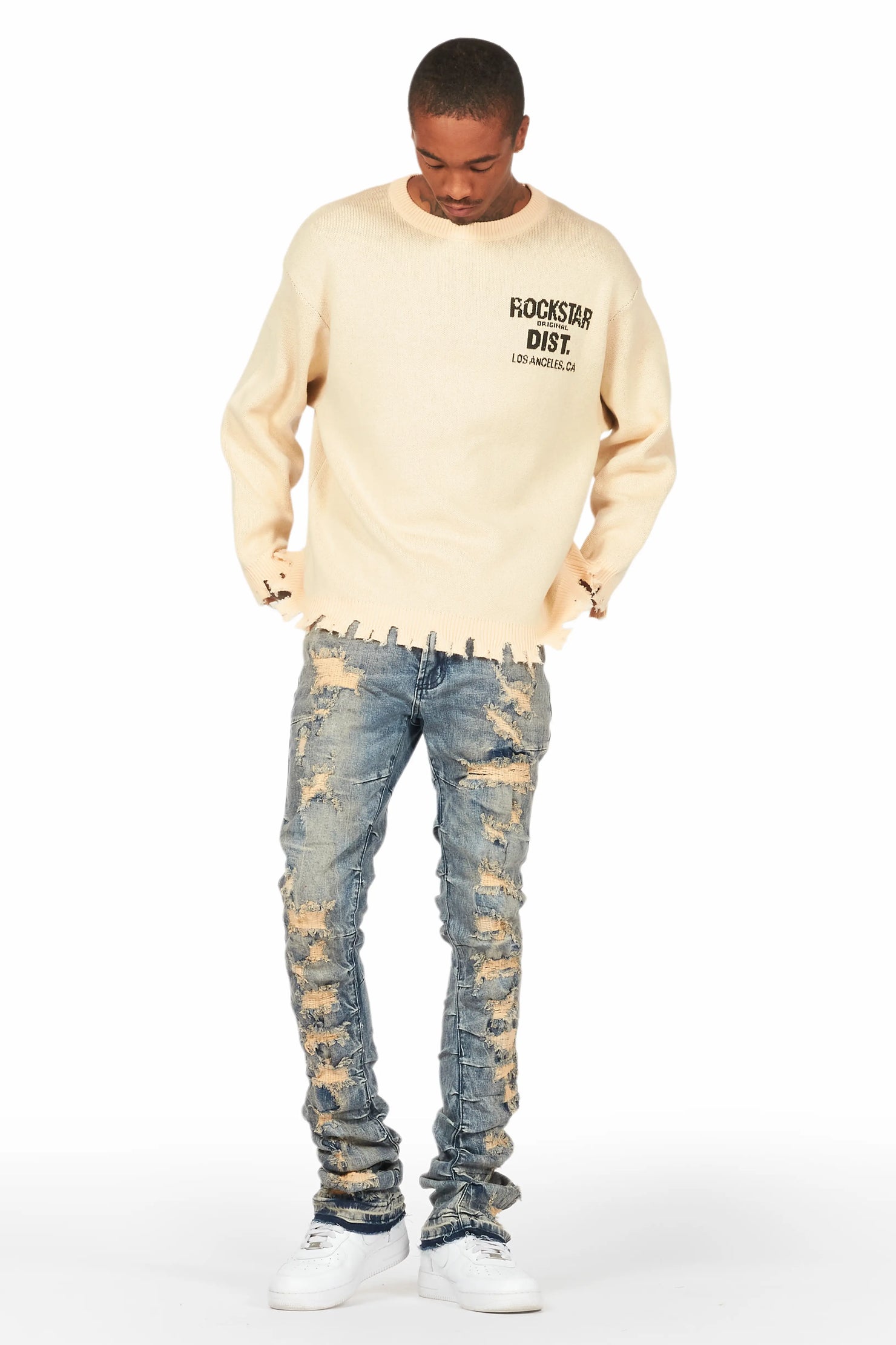Mercol Blue Stacked Flare Jean