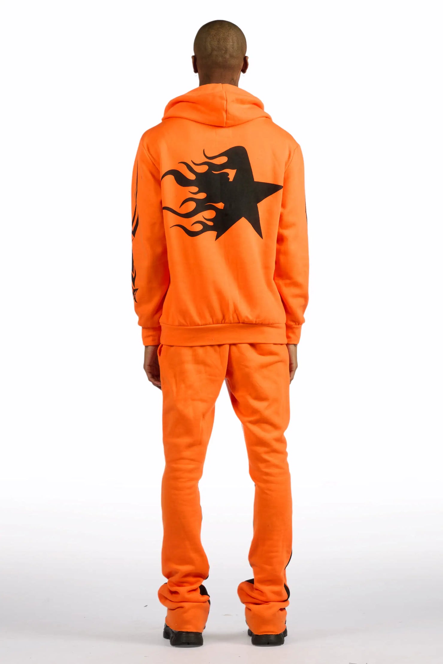 Pluton Orange/Black Hoodie/Stacked Flare Track Set