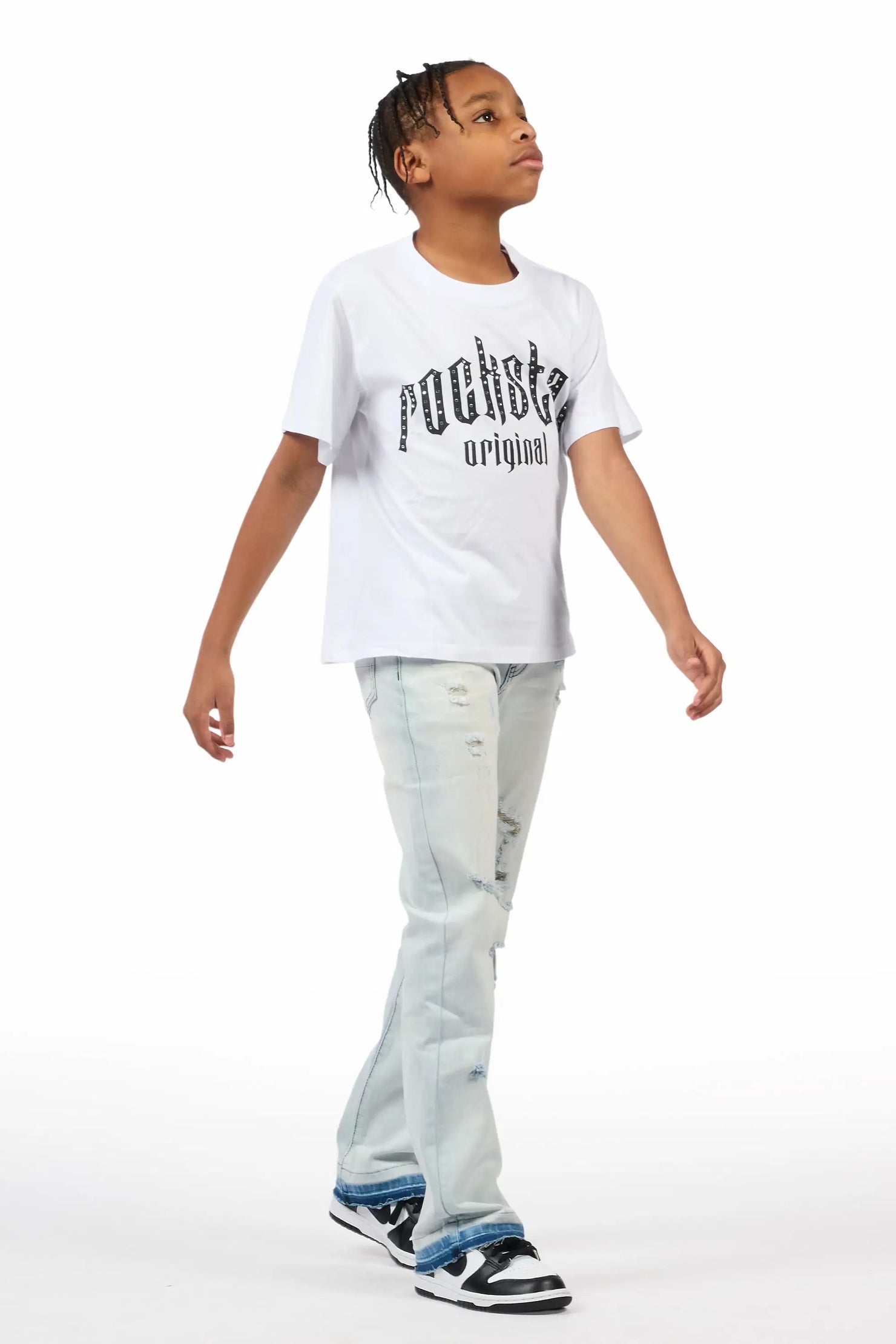 Boys Stellan Blue Stacked Flare Jean