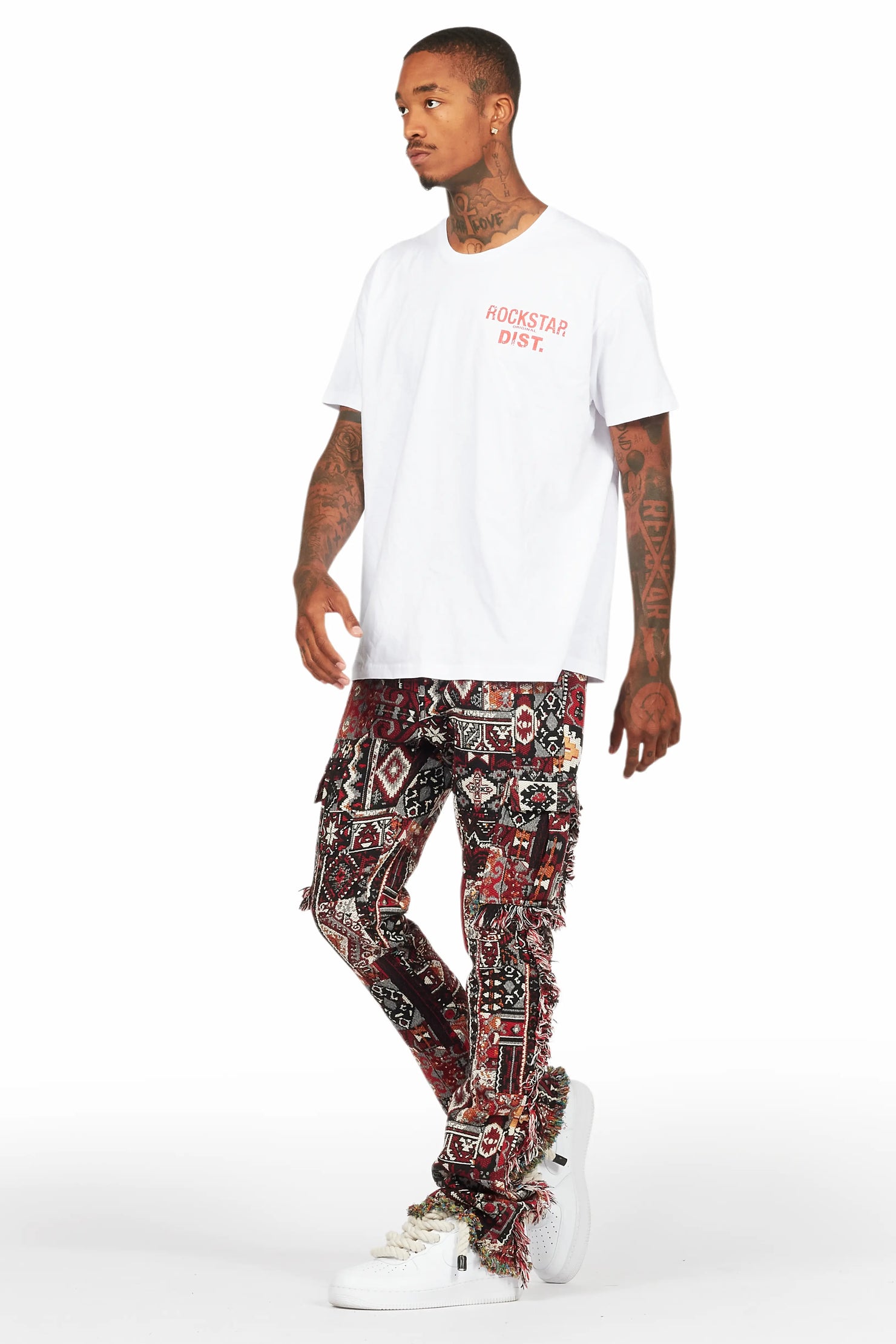 Ayami Black/Multi Slim Tapestry Flare Jean