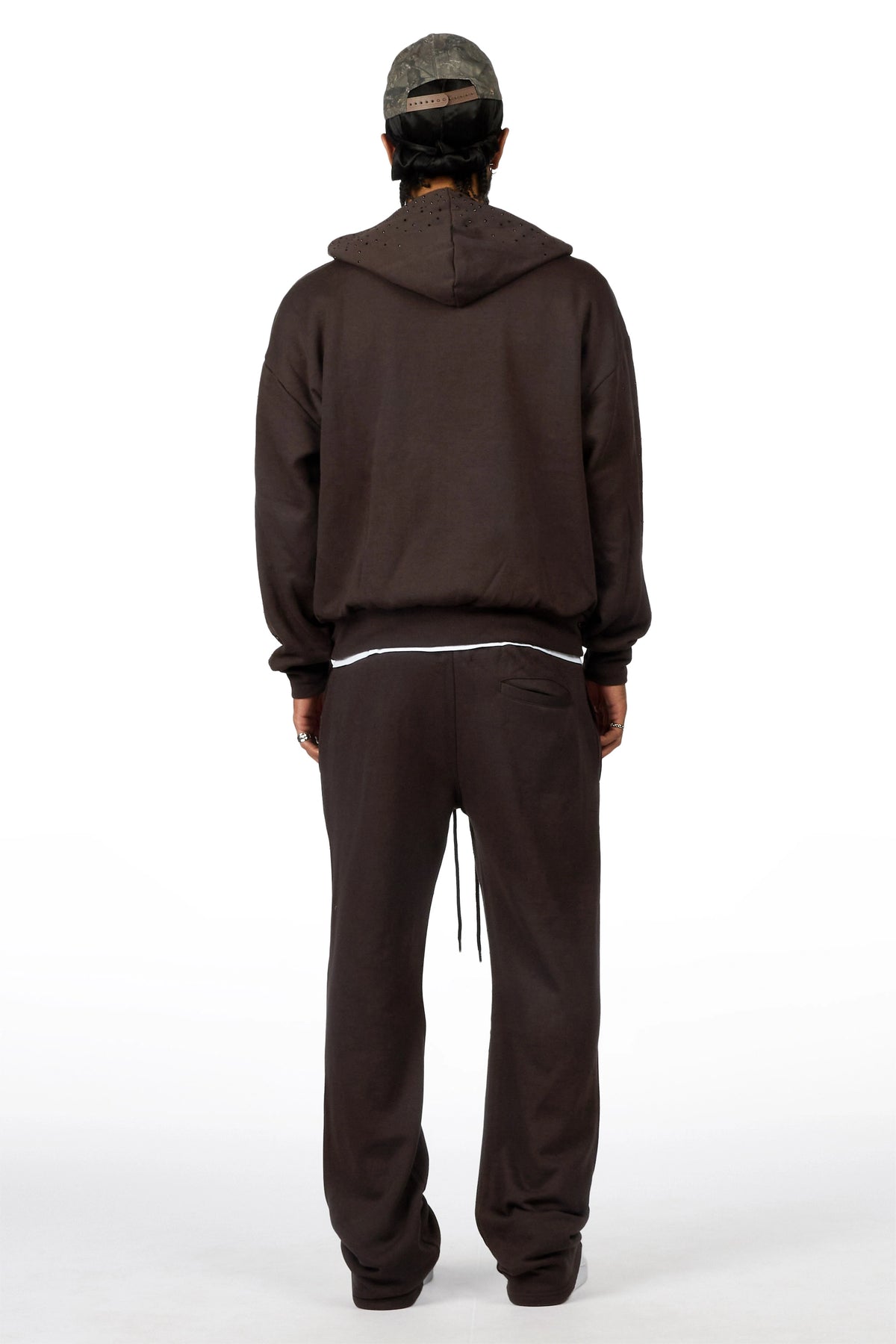 Twinkle Iron/Black Rhinestone Hoodie Relaxed Track Set
