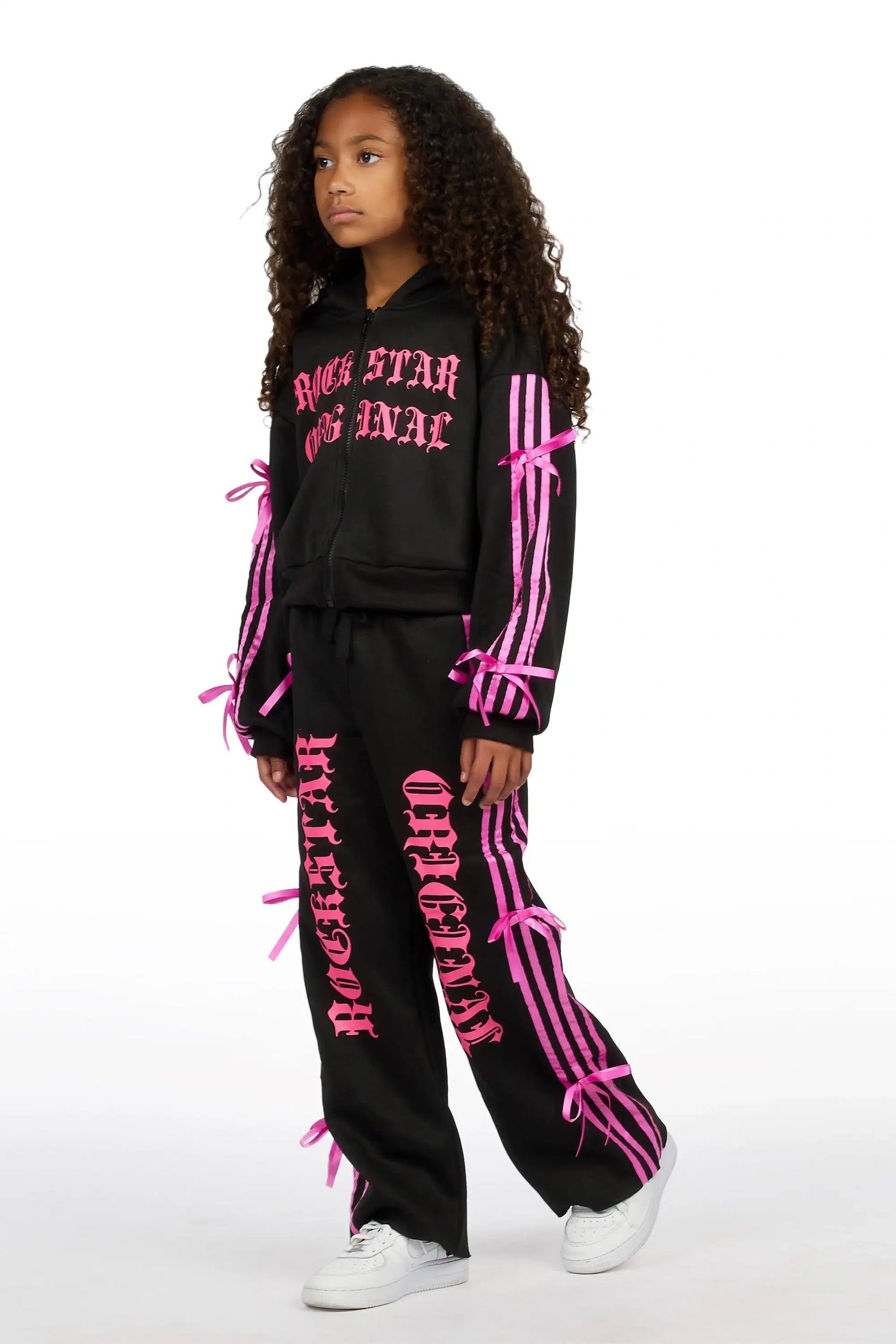 Girls Kettisha Black Baggy Track Set