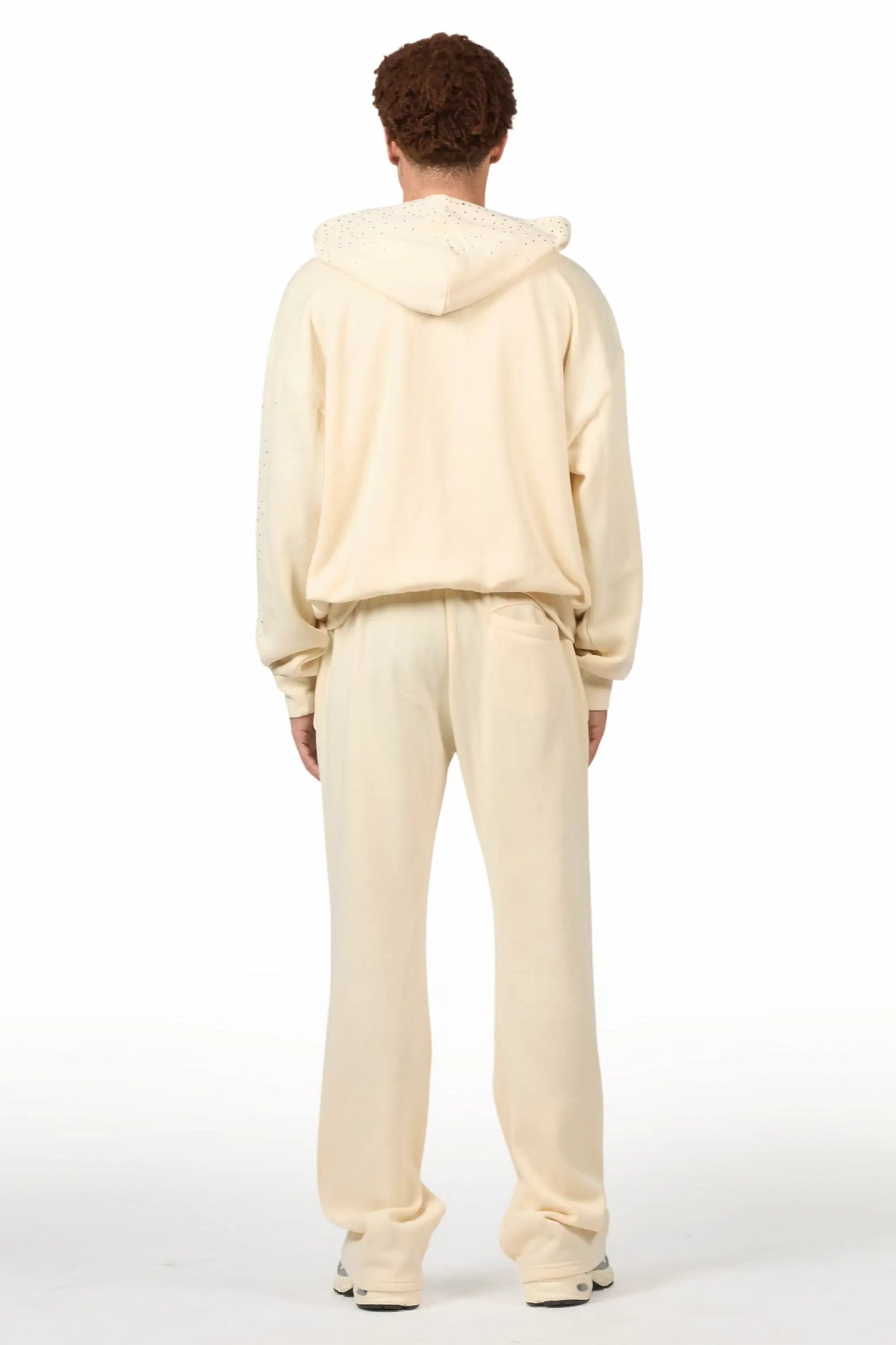 Twinkle Sand Rhinestone Hoodie Relaxed Track Set