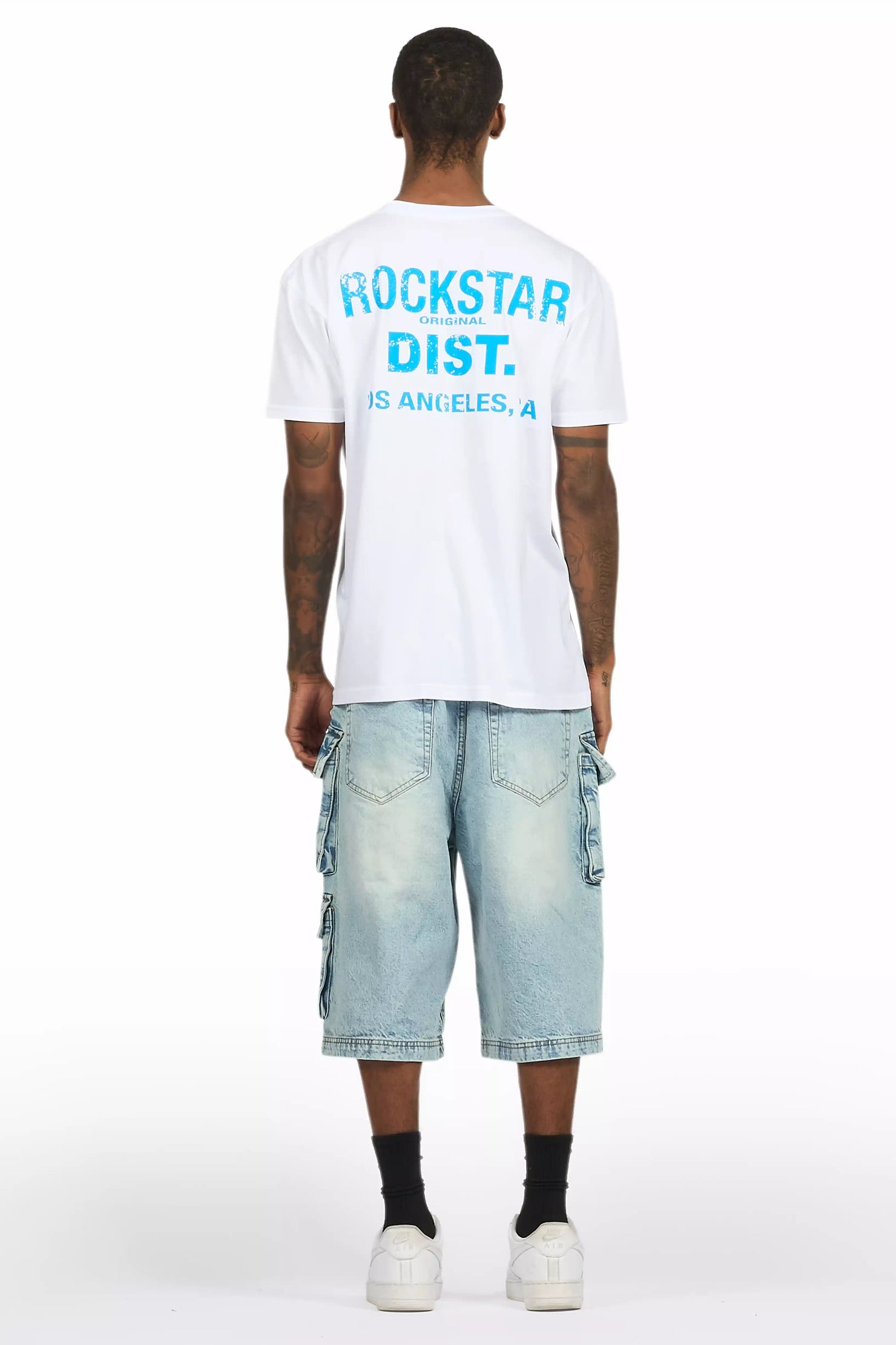 Lake White/Blue T-Shirt Denim Jort Set