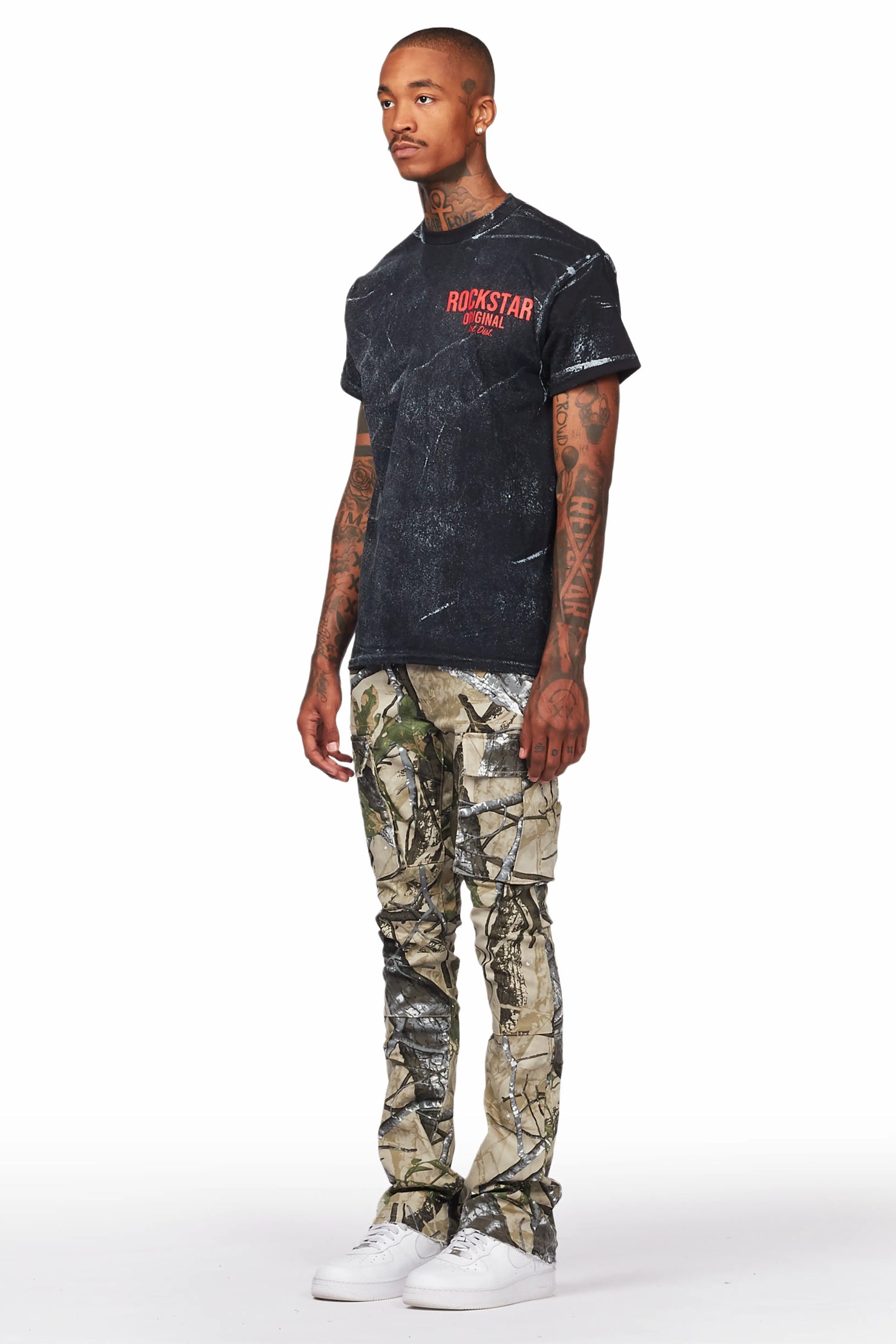 Merrik Tree Camo Stacked Flare Jean