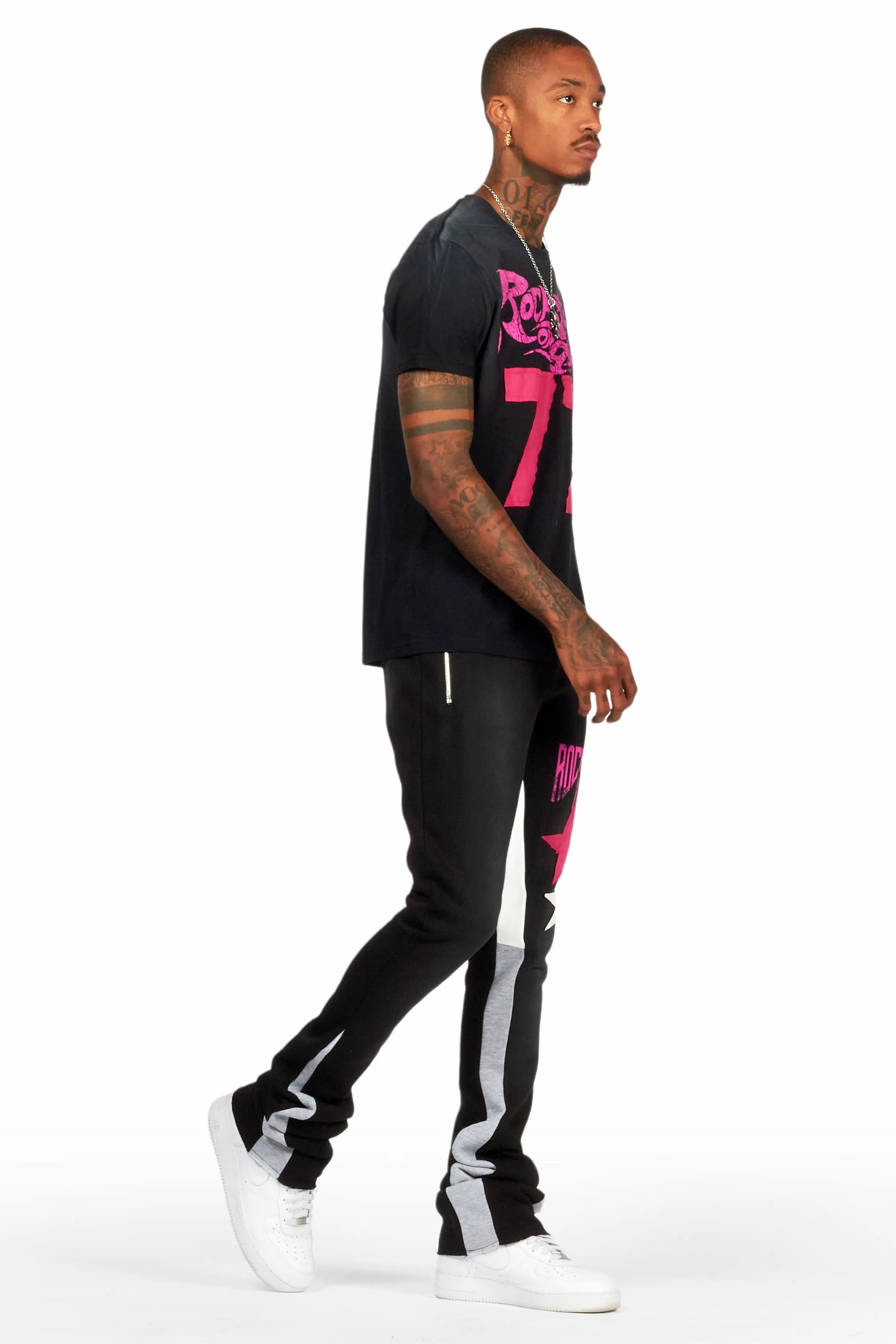 Fone Black T-Shirt/Super Stacked Flare Track Set