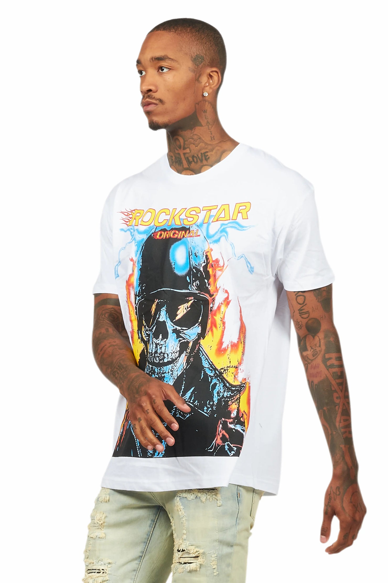 Balius White Oversized Graphic T-Shirt