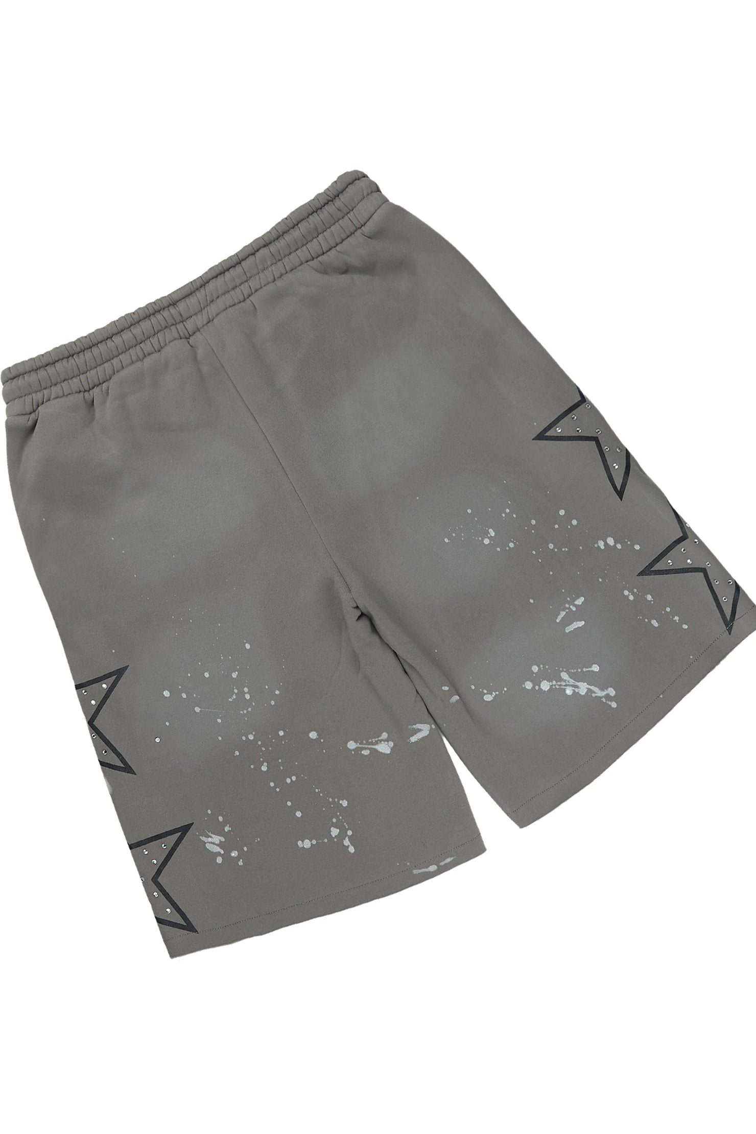 Zirka Grey Studded T-Shirt/Short Set