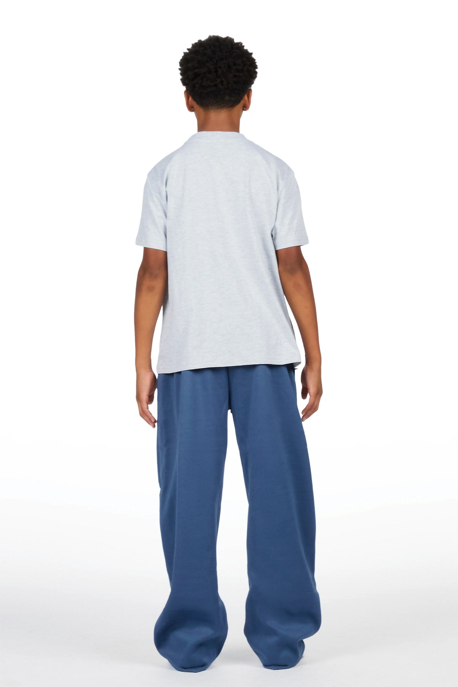 Boys Madar Navy Rhinestone Super Baggy Track Pant