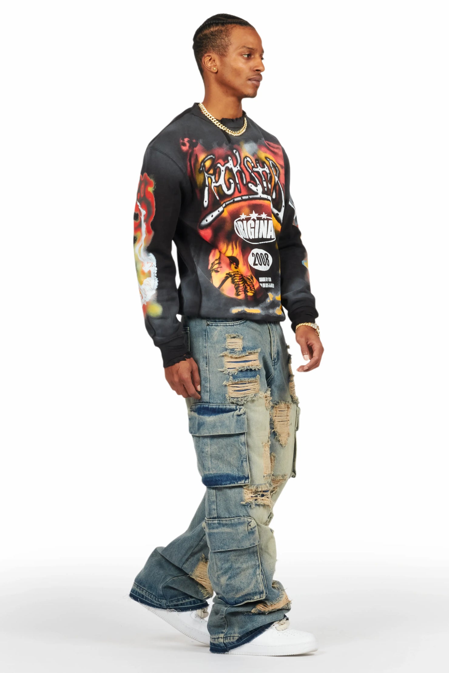 Farren Black Graphic Crewneck