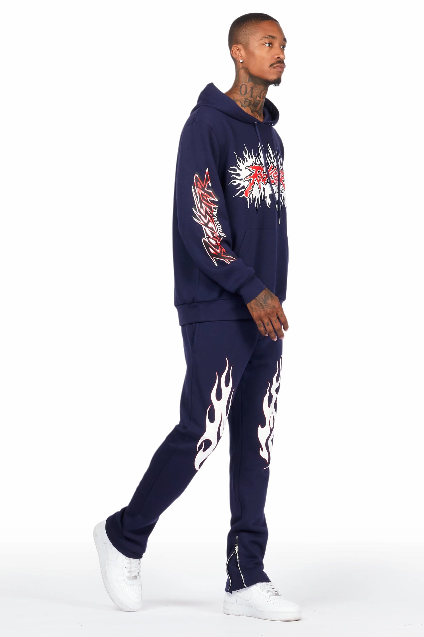 Tidus Navy Slim Fit Track Set