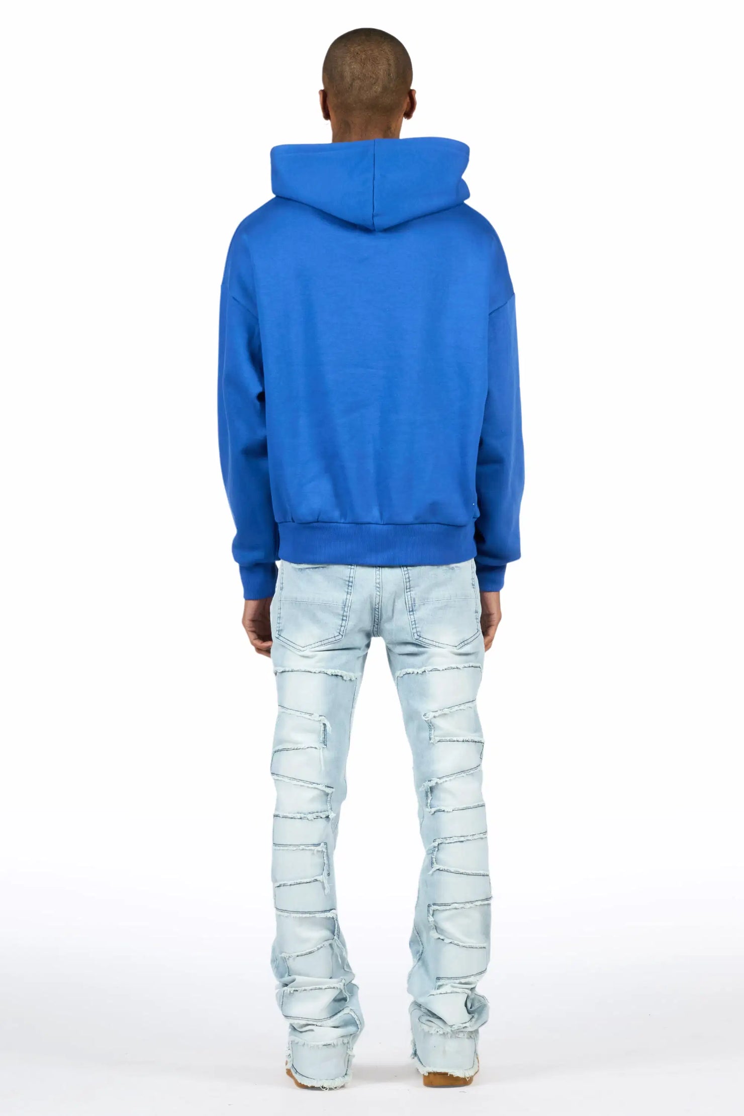 Saxon Royal/Blue Hoodie/Stacked Flare Jean Set