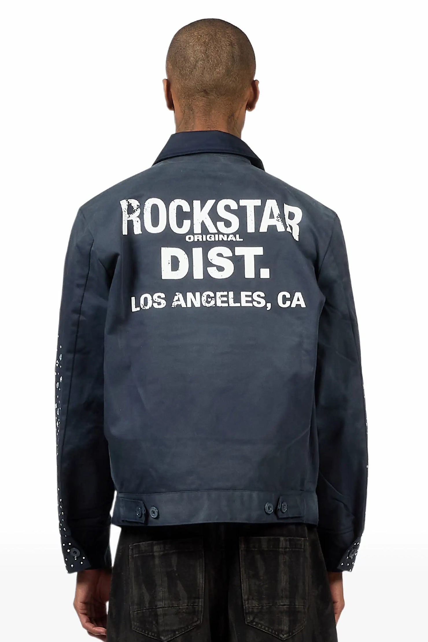 Traval Navy Rhinestone Workman Jacket