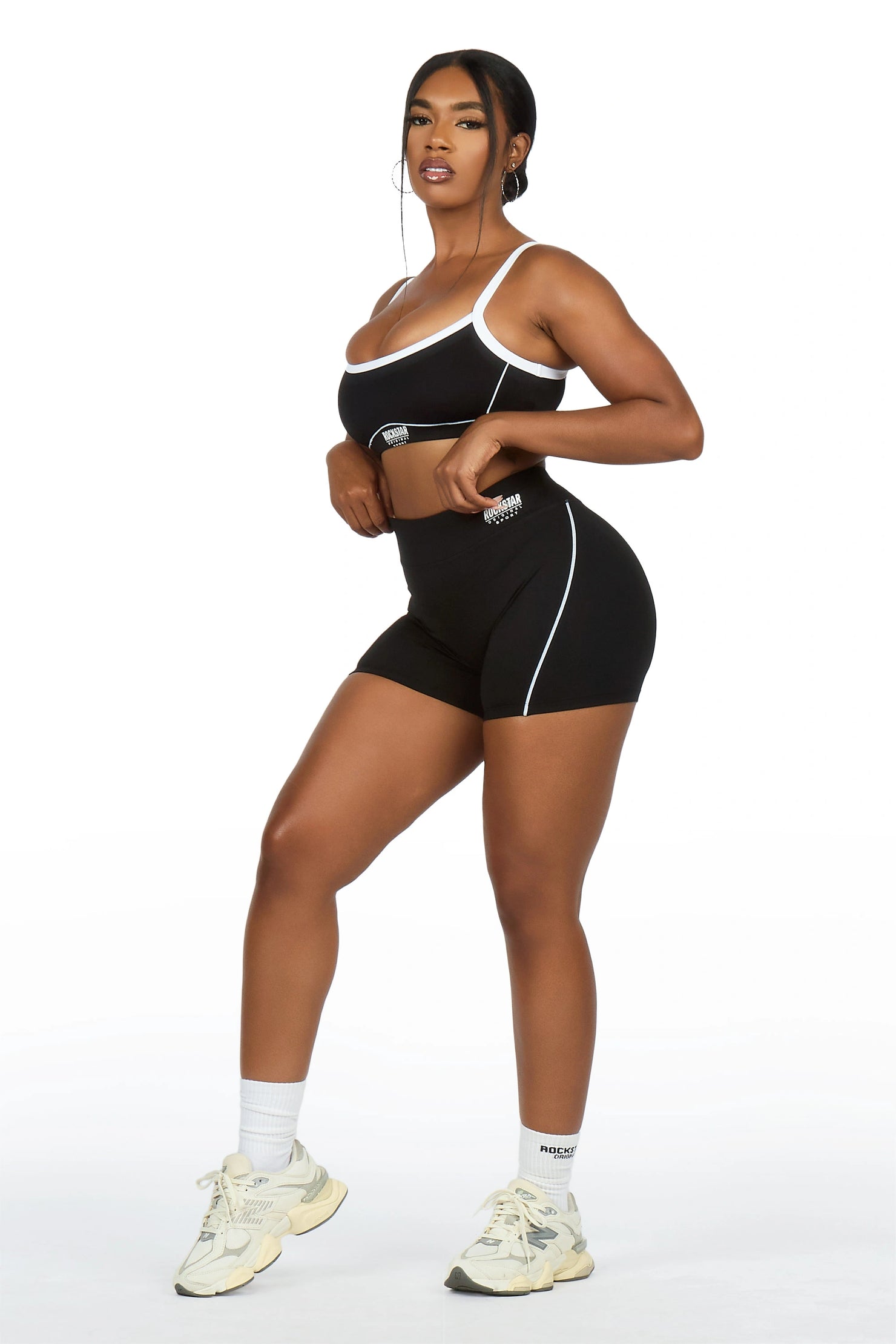 Afshana Black Tank Active Bike Short Set
