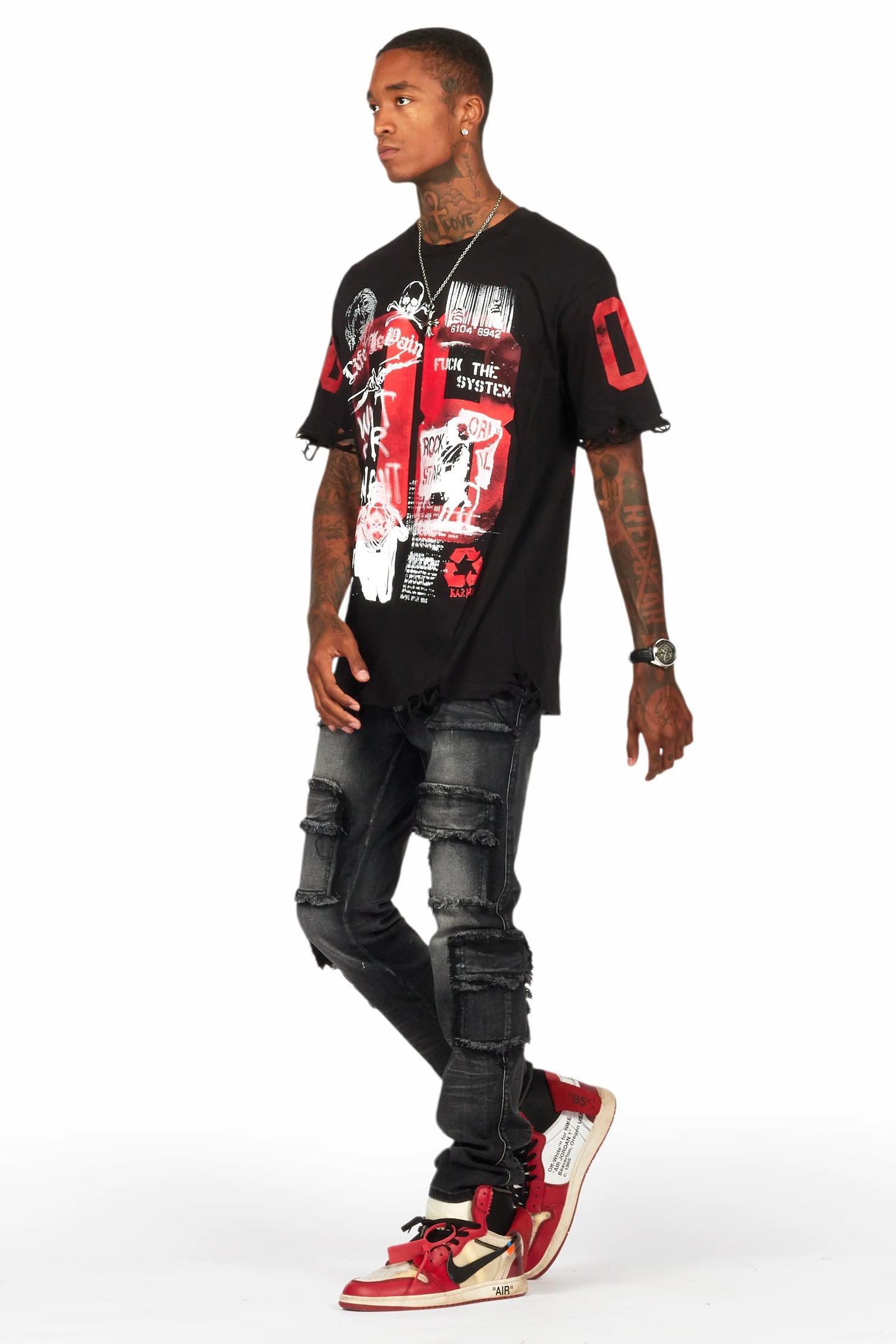 Tyrell Dark Grey Skinny Fit Cargo Jean