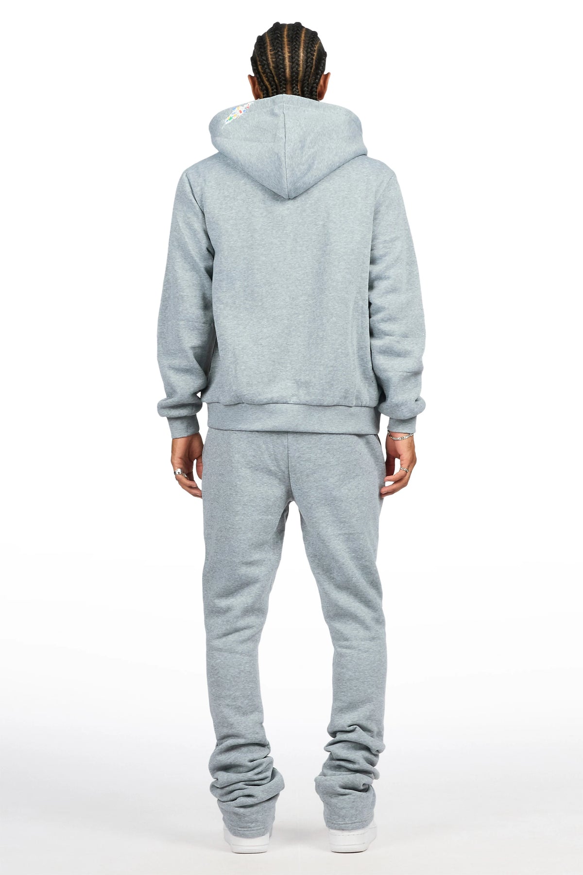 Art Dist Heather Grey Zip Up Hoodie/Stacked Track Set