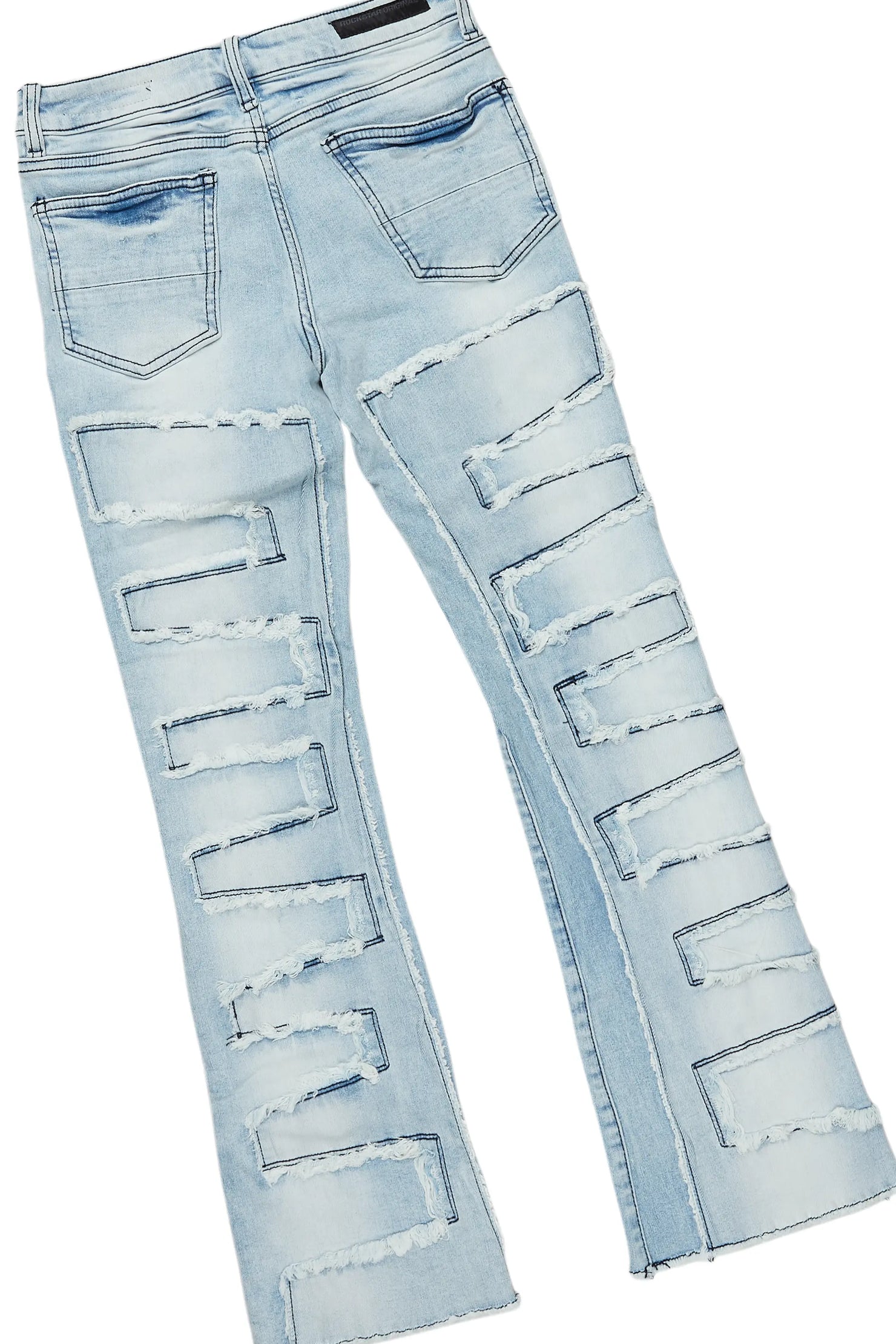 Boys Beau Red/Blue Hoodie/Stacked Flare Jean Set