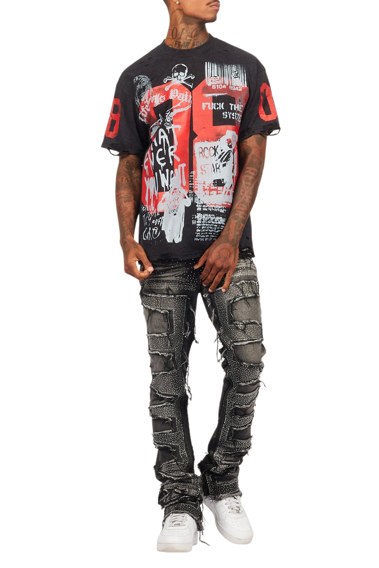 Grill Vintage Black Graphic Oversized T-Shirt
