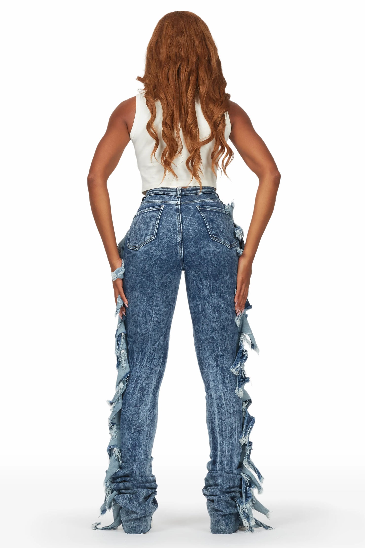 Cataleya Acid Wash Super Stacked Jean