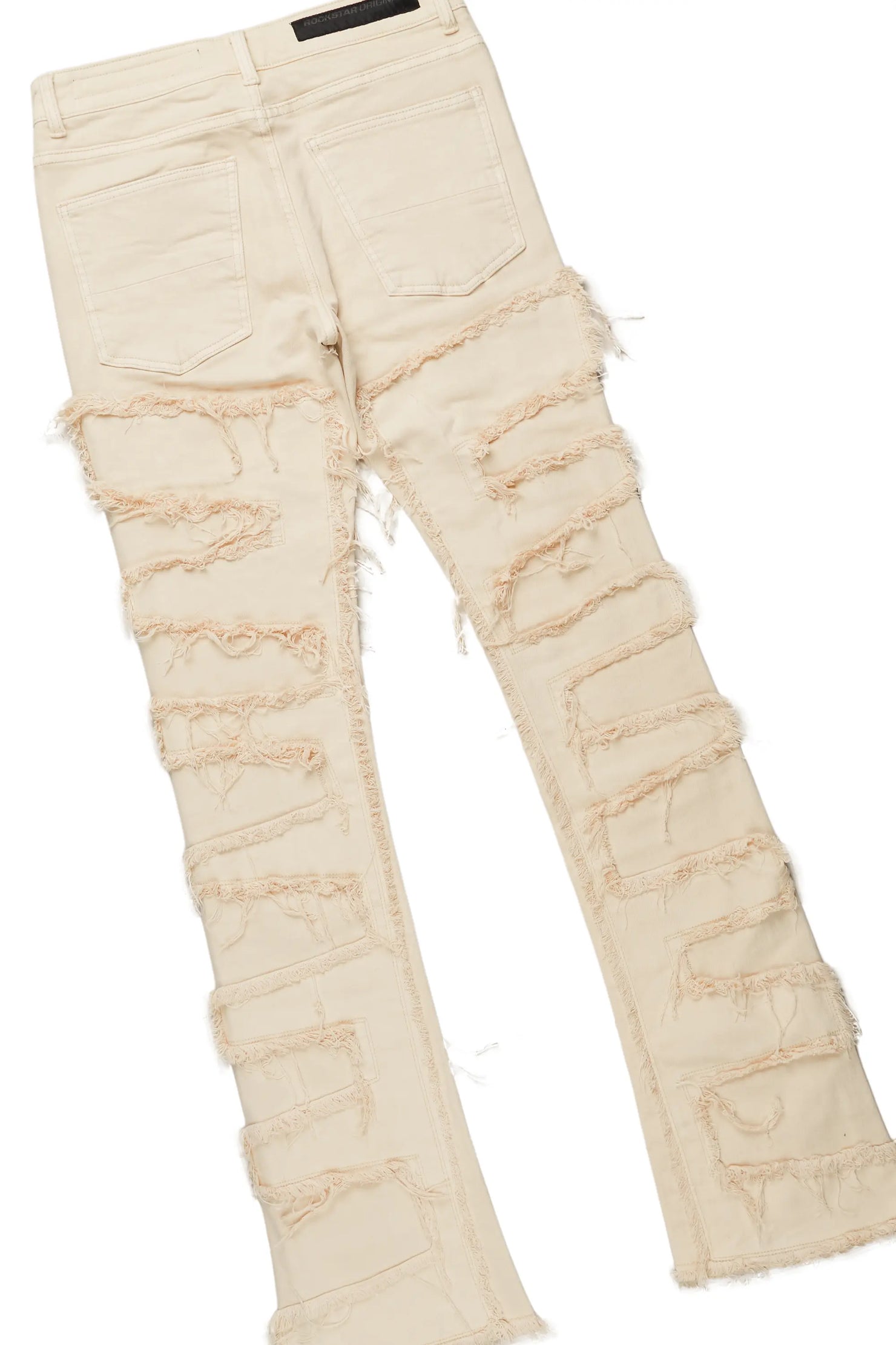 Manitol Black T-Shirt & Shake Beige Stacked Jean Bundle