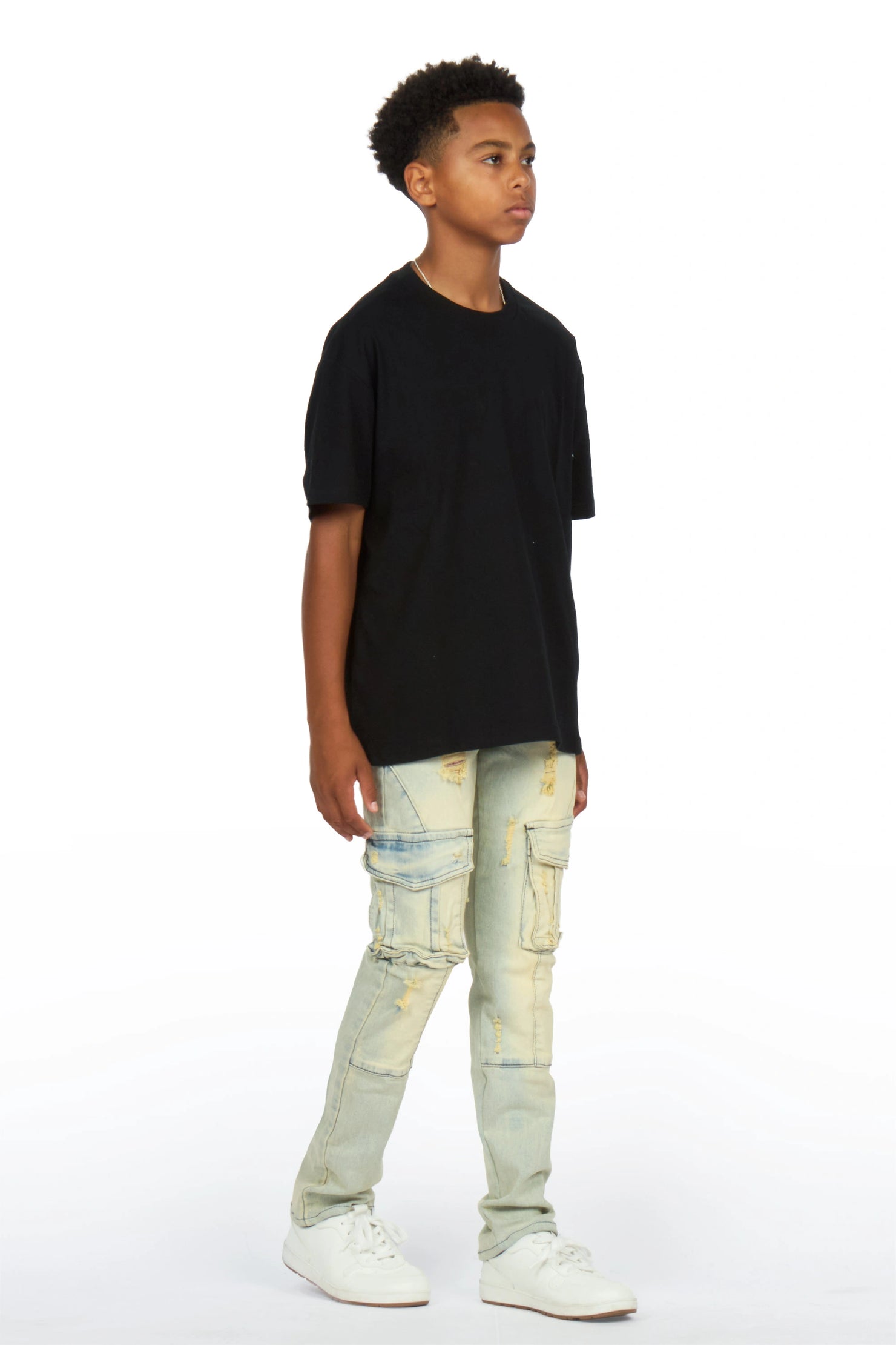 Boys Adalee Blue Slim Cargo Jean