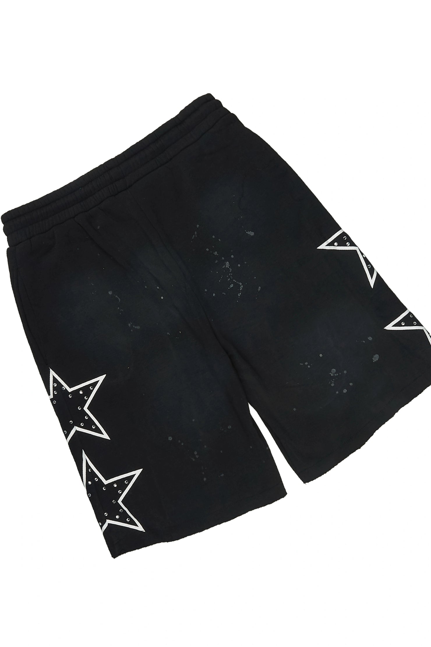 Zirka Black Studded T-Shirt/Short Set