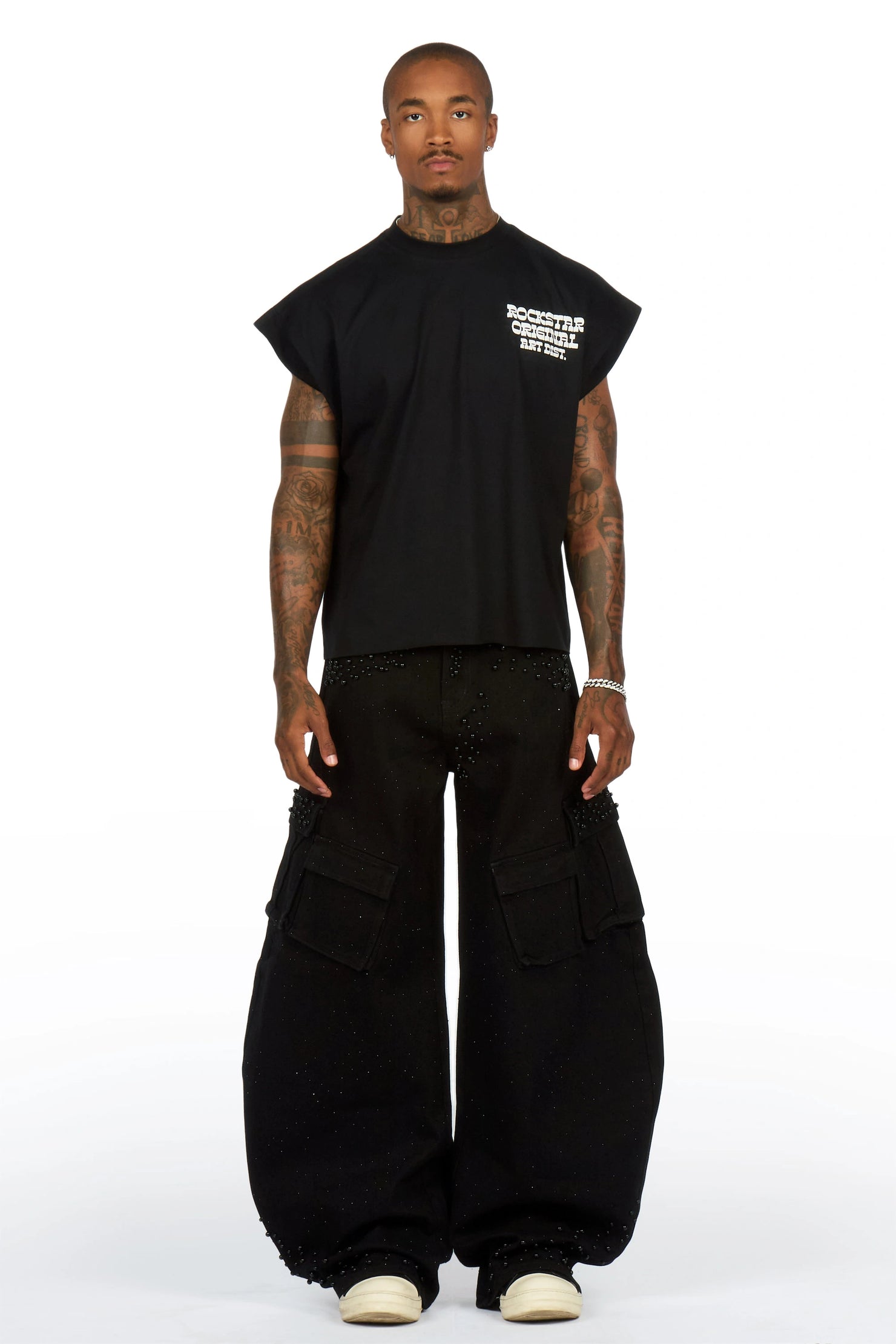 Bryx Black Rhinestone Barrel Fit Jean
