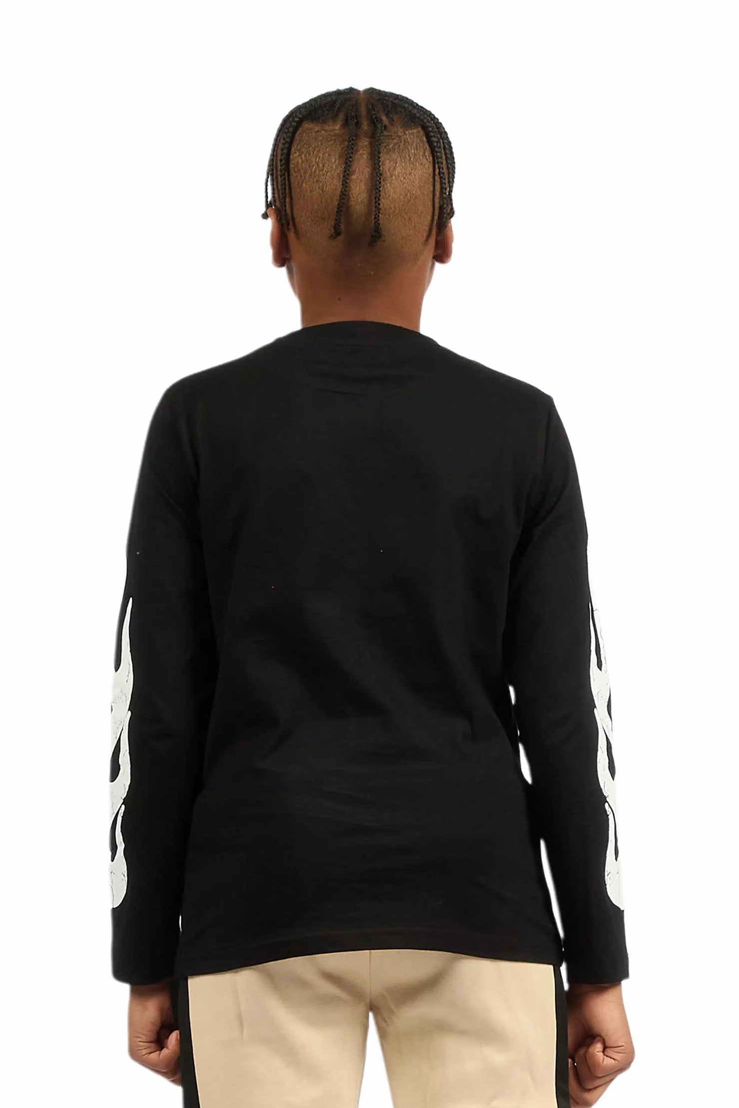 Boys Amos Black Long Sleeve Graphic T-Shirt