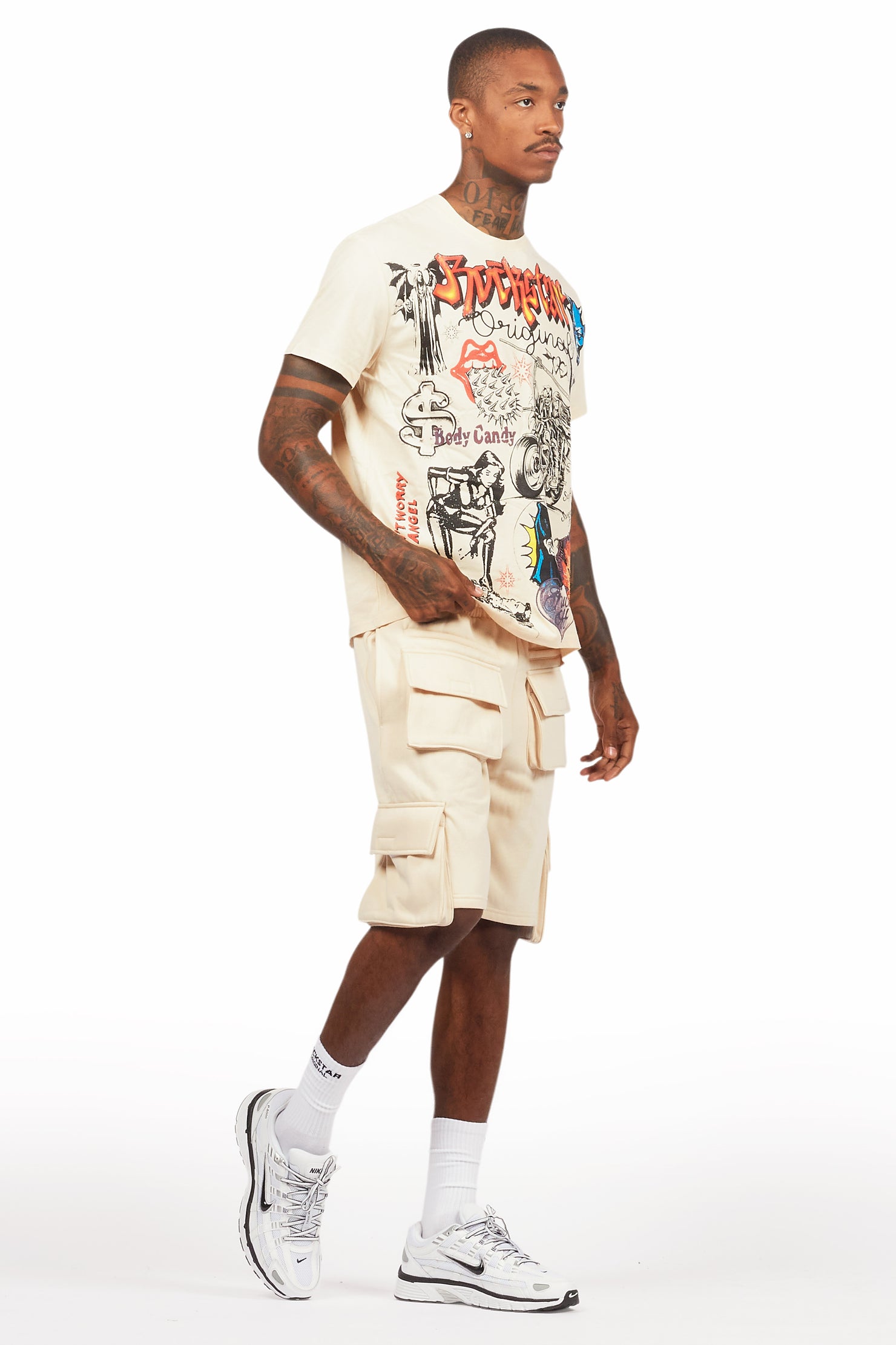 Shoota Beige/Black Short Set