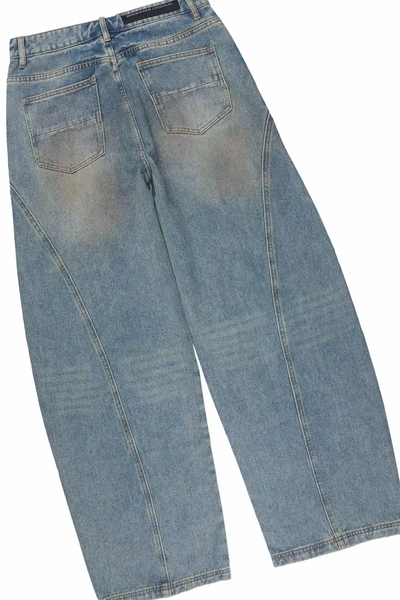 Lake White/Dirty Blue Graphic T-Shirt & Malix Barrel Fit Jean Set