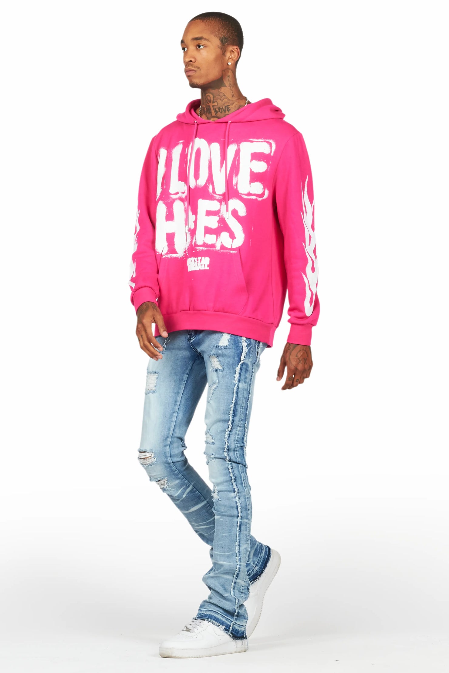 Rugged Blue Stacked Flare Jean