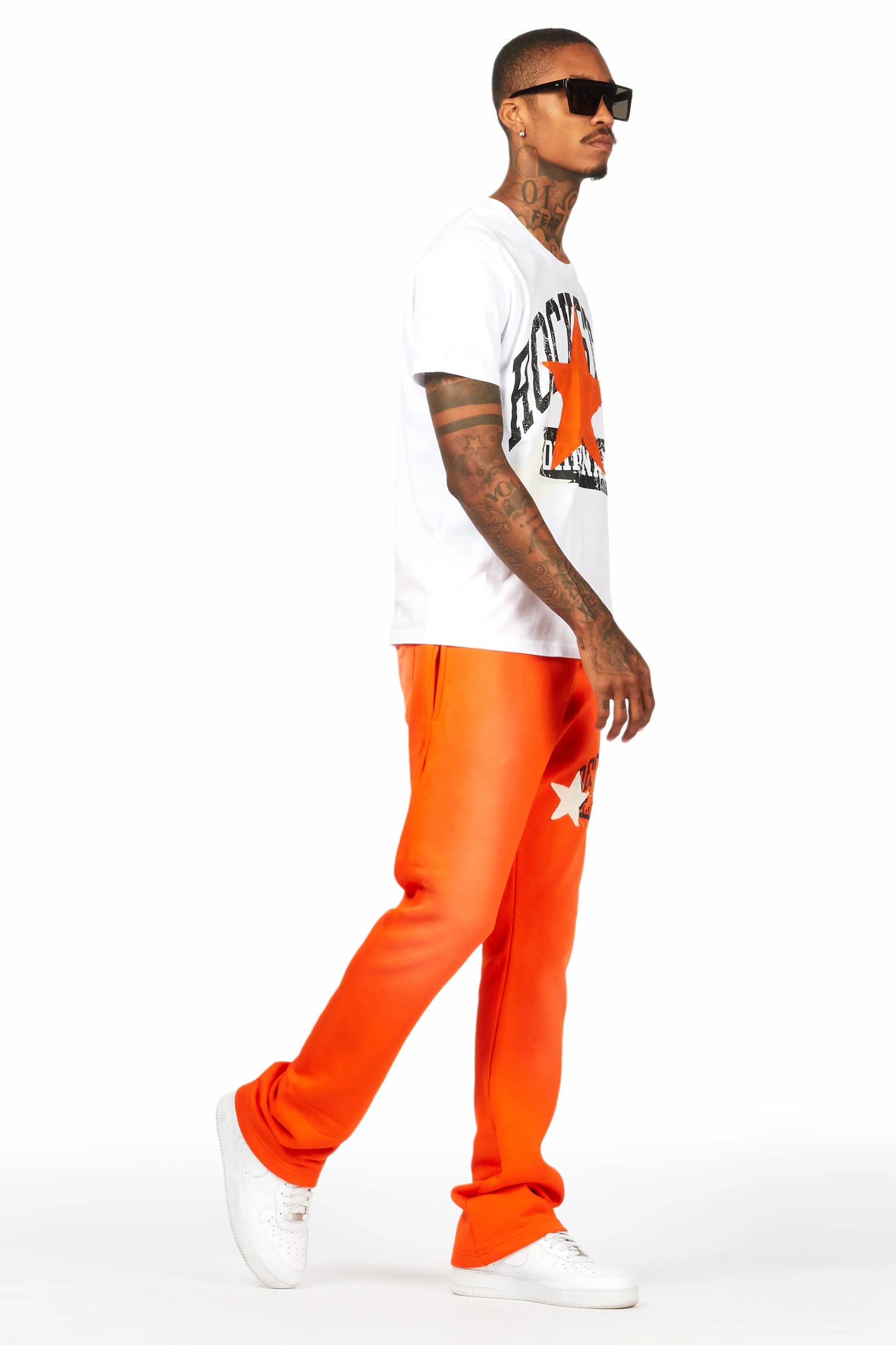 Mallor White/Orange T-Shirt/Stacked Track Set
