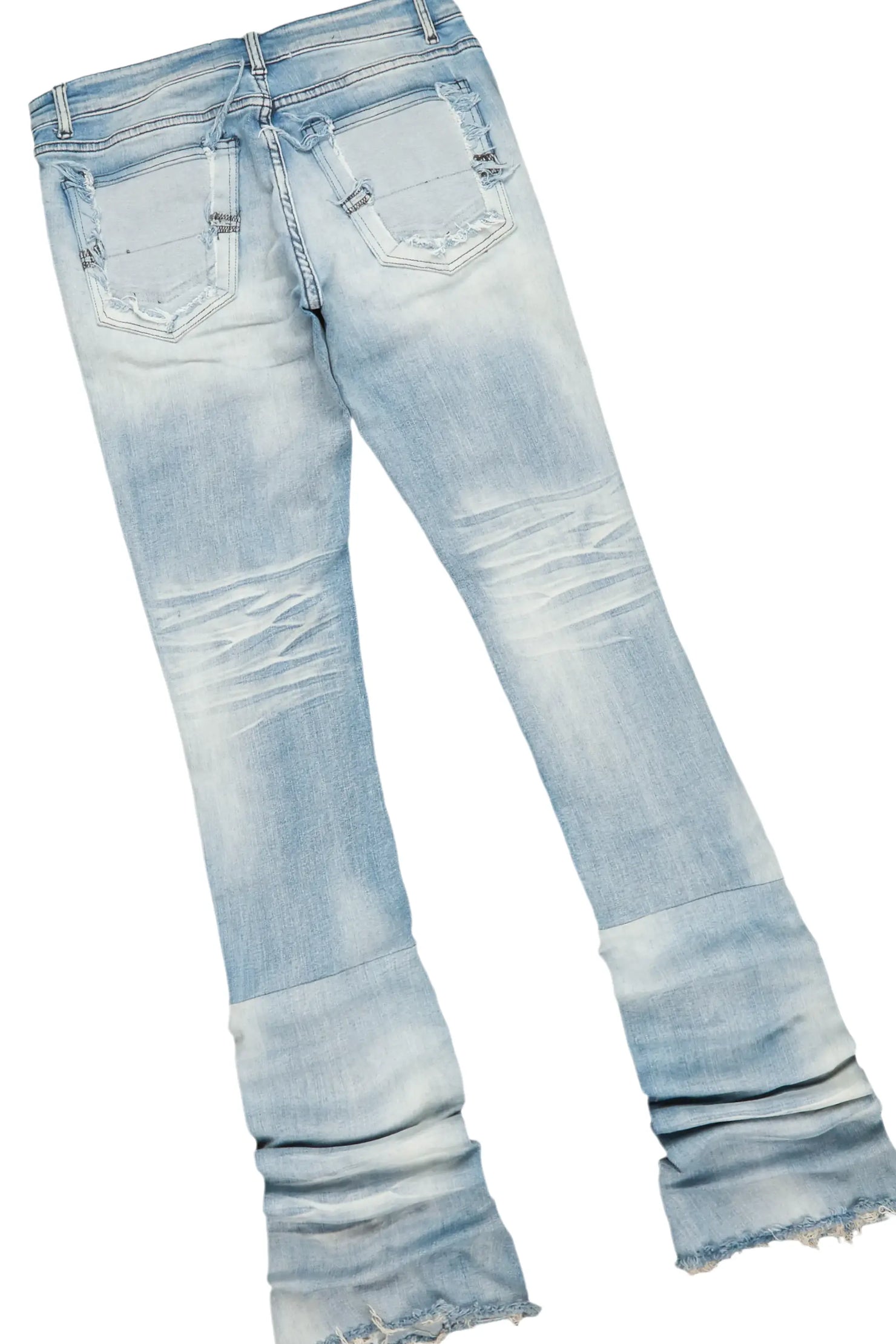 Yooz Grey Hoodie & Pooja Blue Super Stacked Flare Jean Bundle