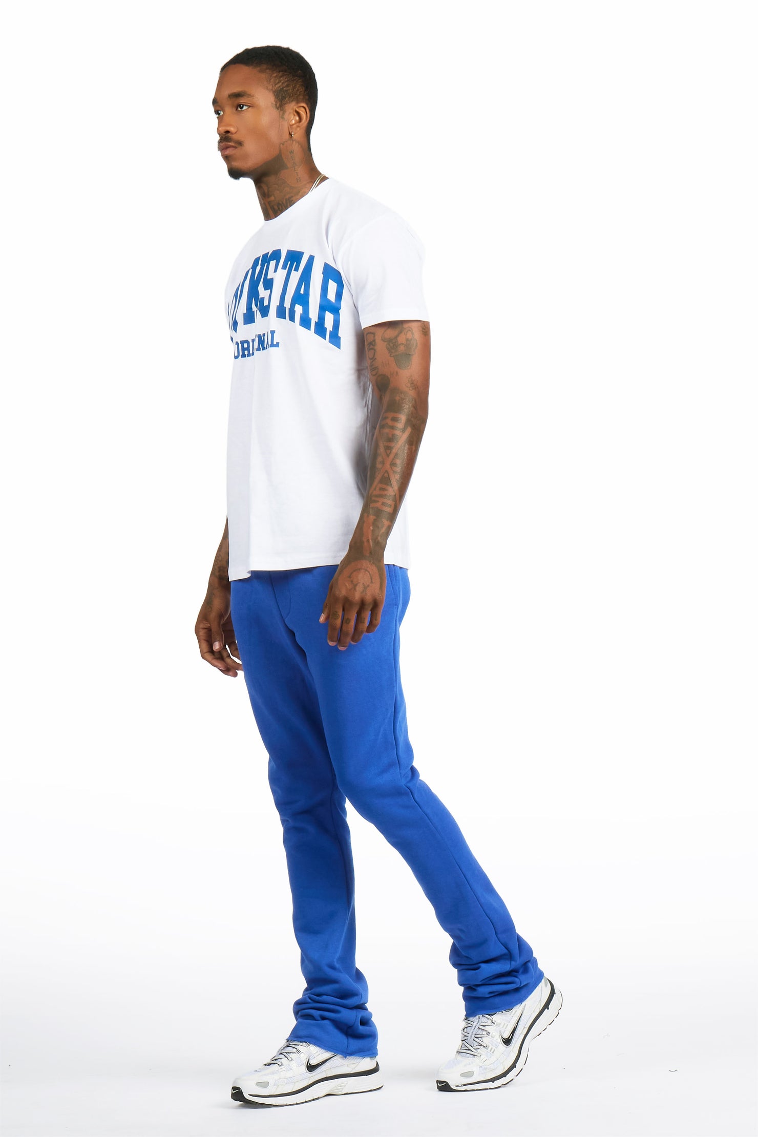 Rayray 2.0 White/Royal Blue T-Shirt/ Relaxed Track Set