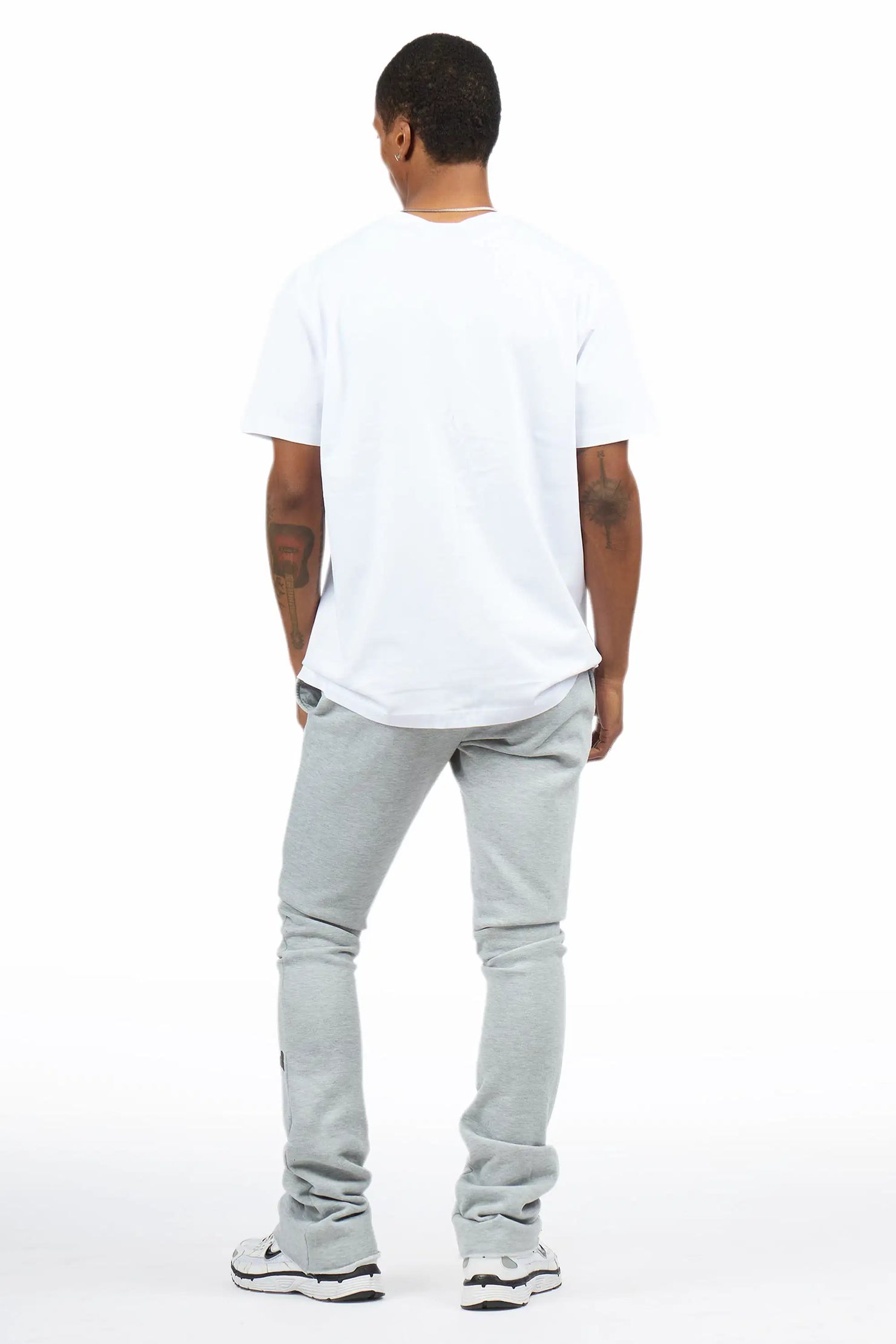 Olivier 2.0 Heather Grey T-Shirt/Stacked Flare Track Set