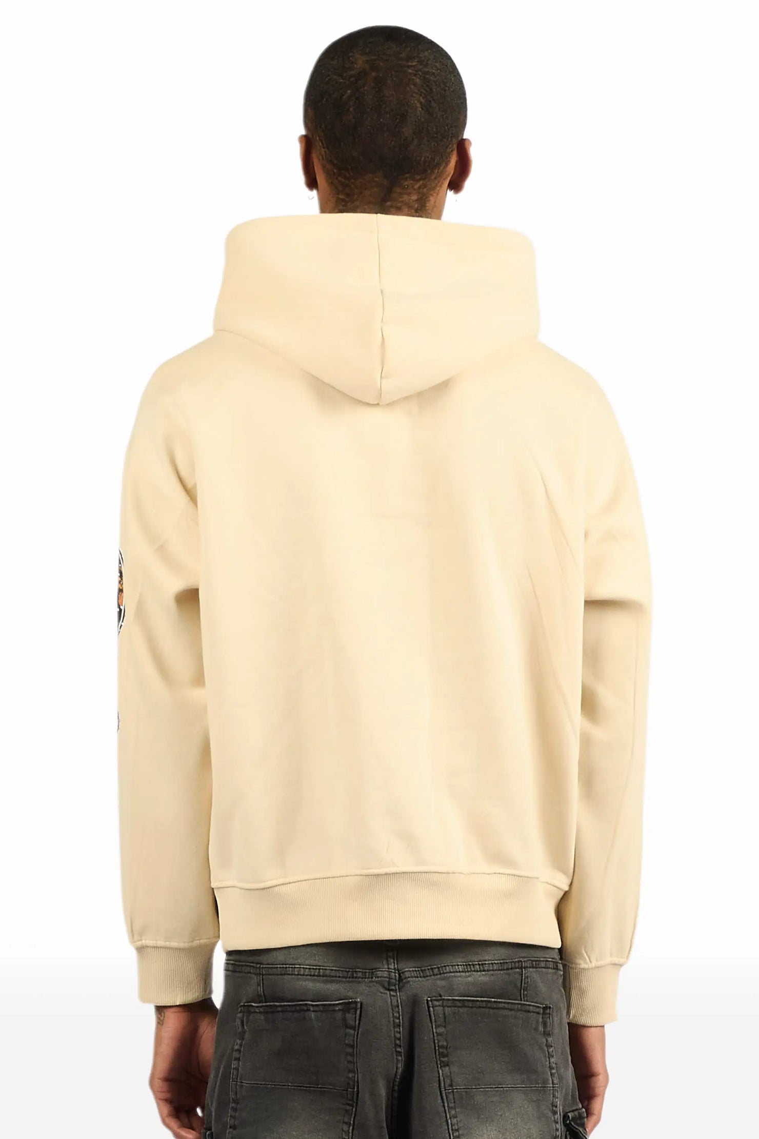 Vincitor Beige Rhinestone Oversized Hoodie