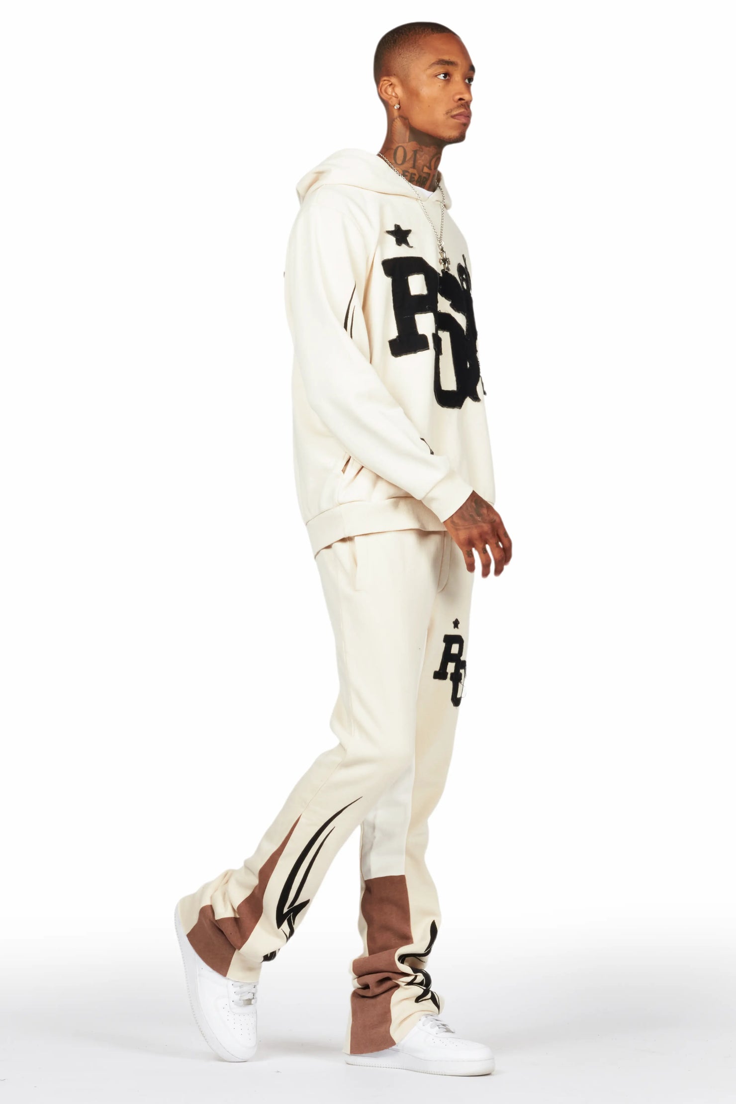 Pluton Beige Patchwork Stacked Track Set