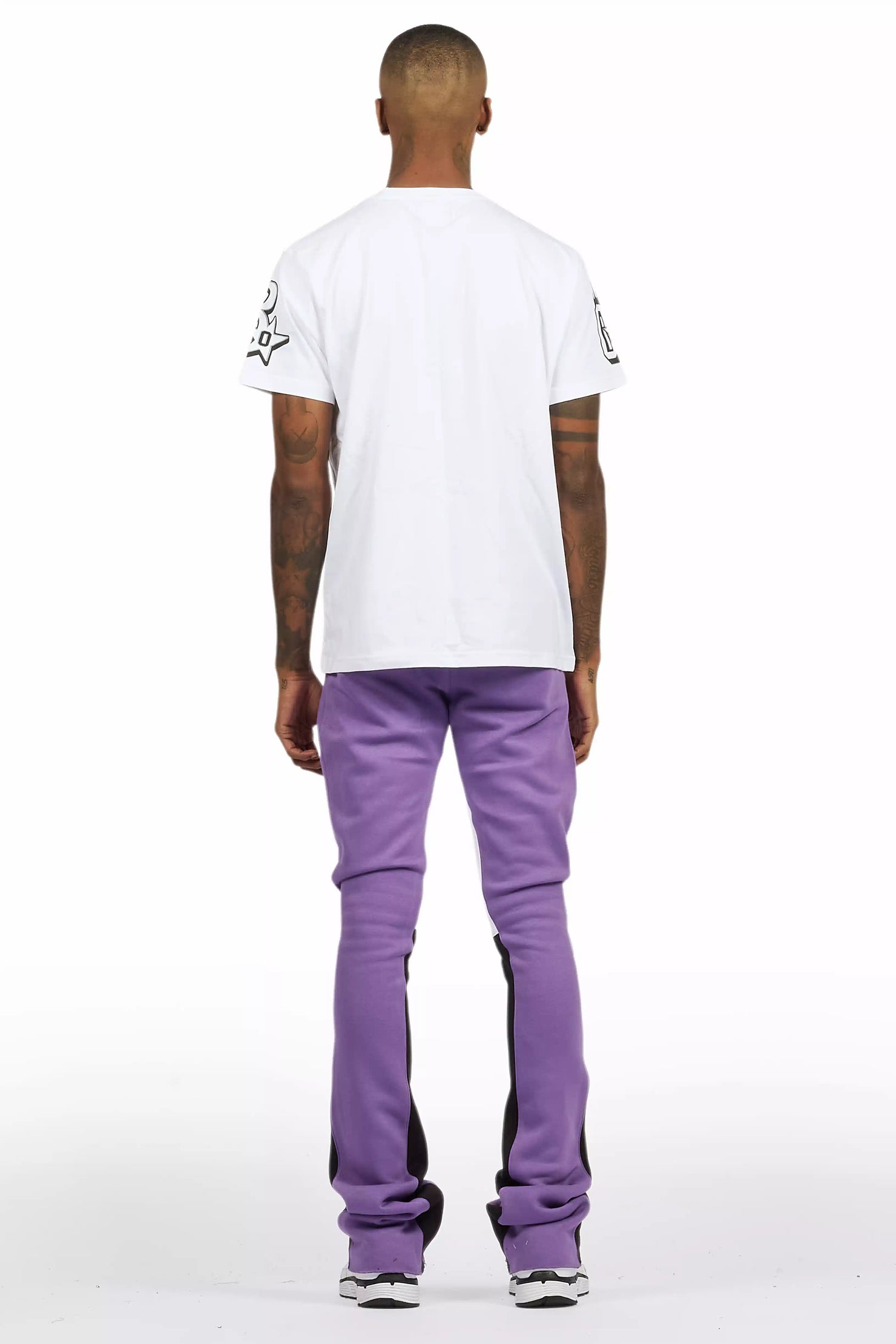 Rune Purple/White T-Shirt/Stacked Flare Track Set