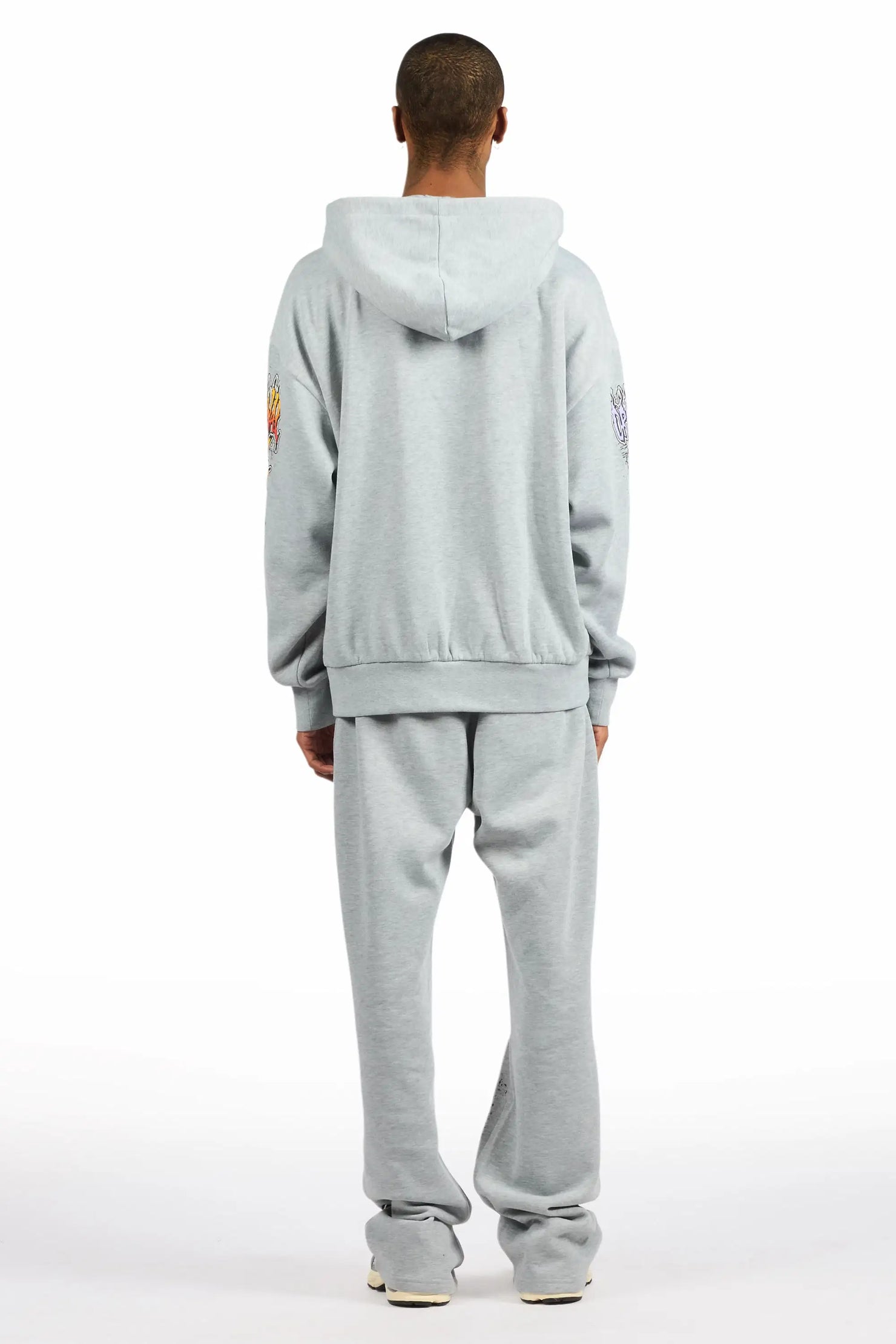 Zyver Heather Grey Hoodie/Baggy Pant Track Set