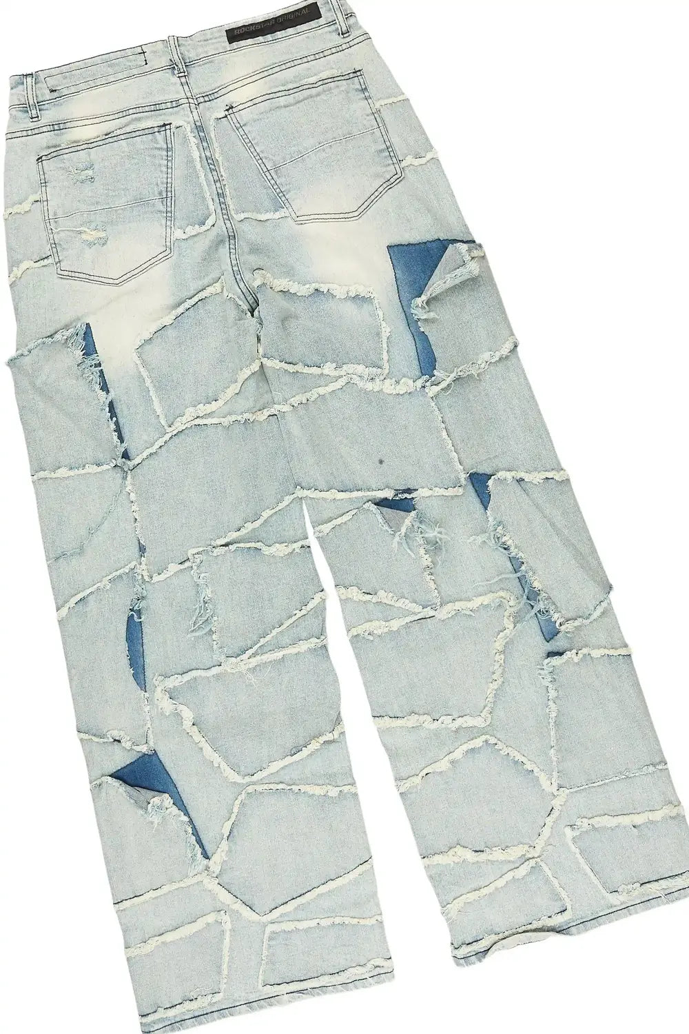 Grill 3.0 White/Blue Oversized Graphic T-Shirt & Jacomus Baggy Fit Jean Set