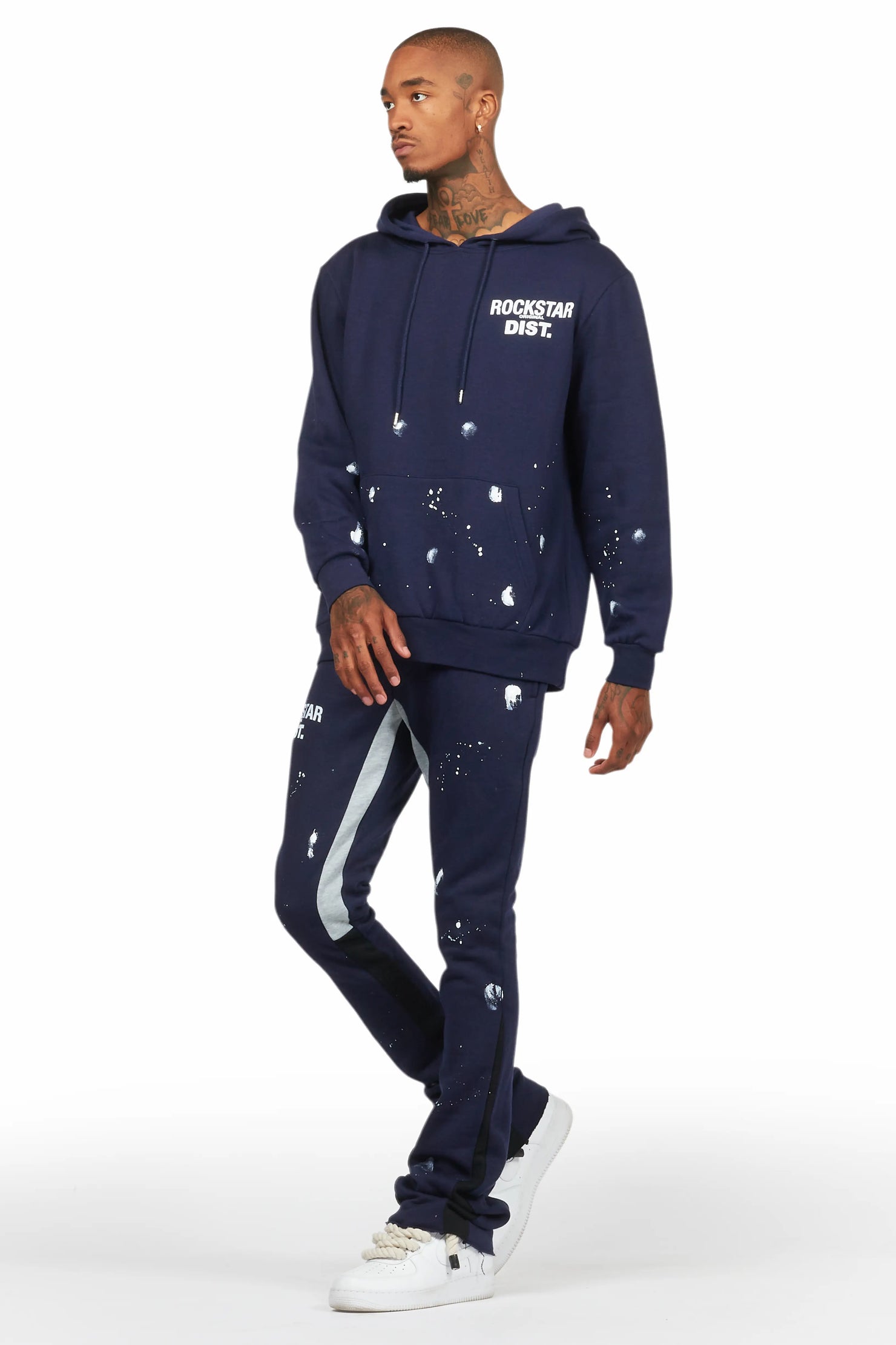 Raffer Navy Hoodie Flare Track Set