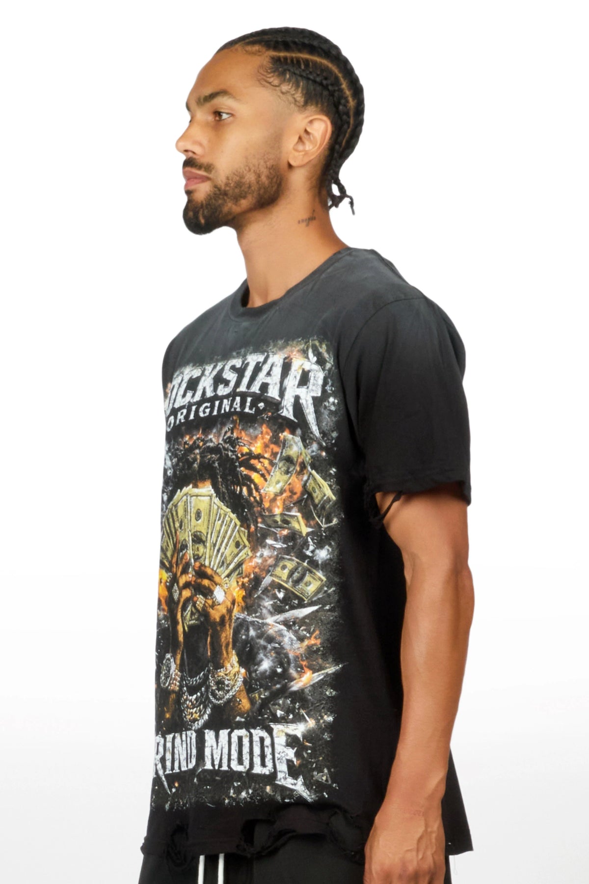 LaJordan Black Oversized Graphic T-Shirt