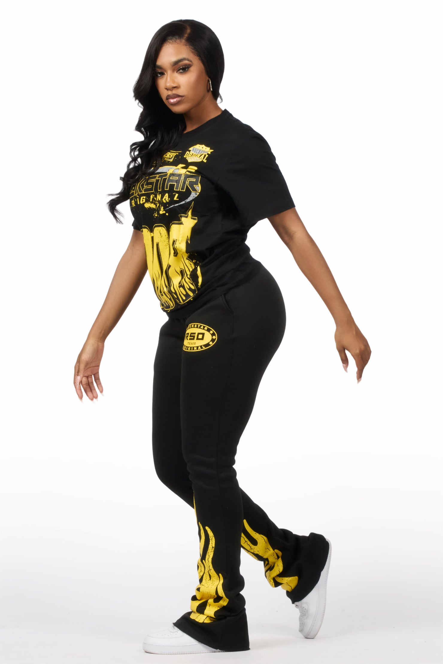 Esha Black T-Shirt Trackset