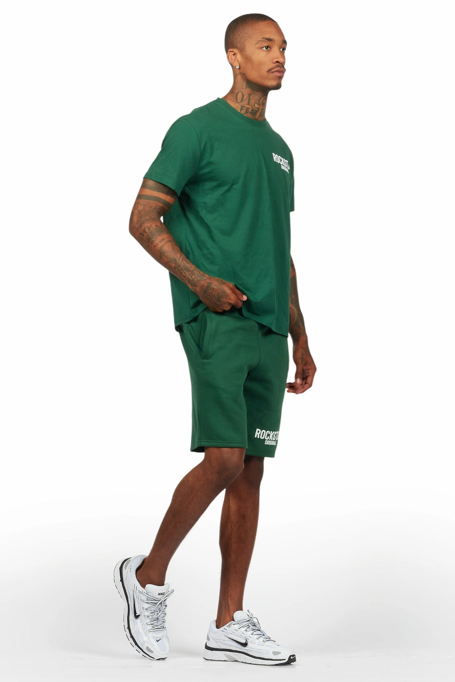 Sana Green/White Short Set