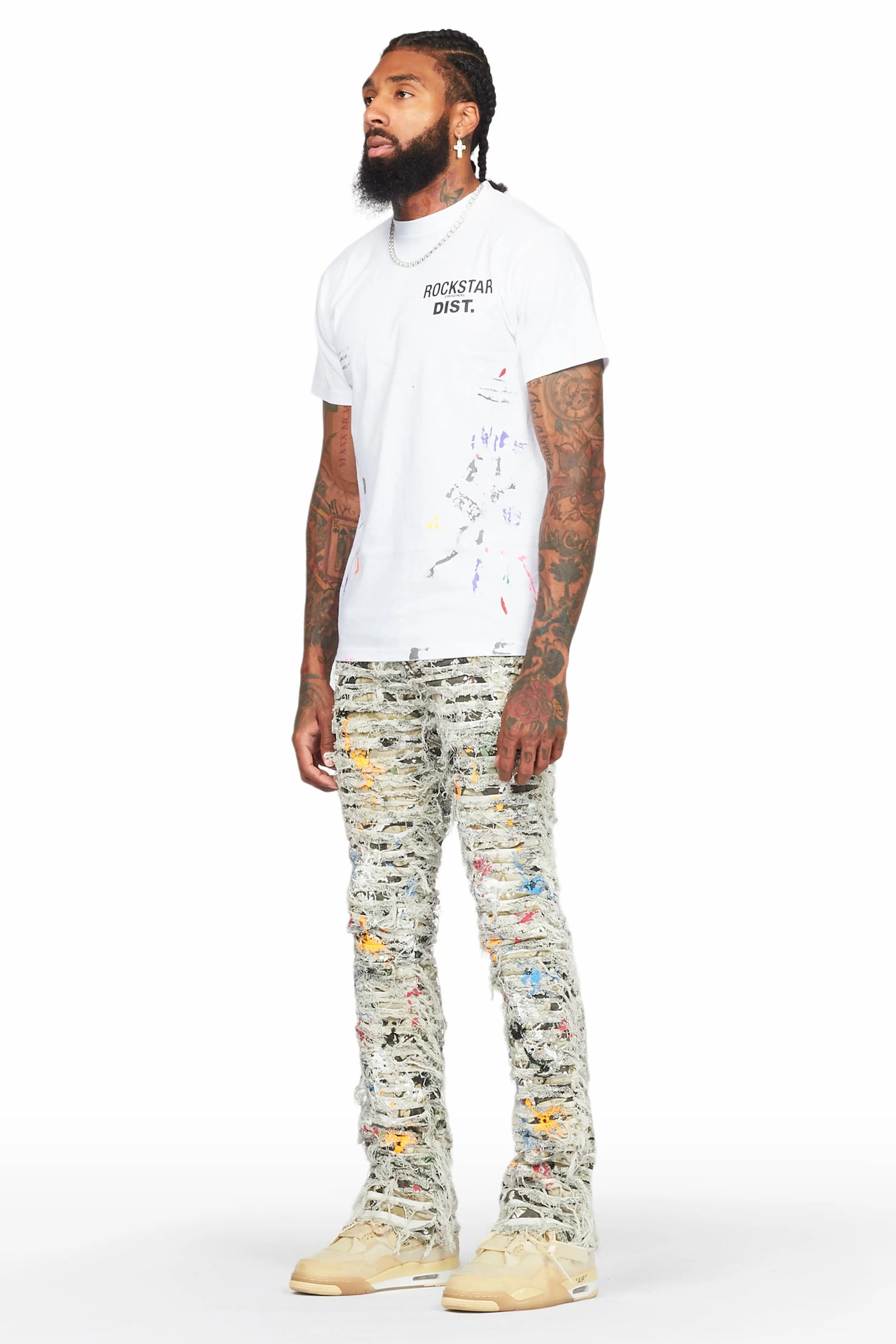Parish Tree Camo Painter Stacked Flare Jean