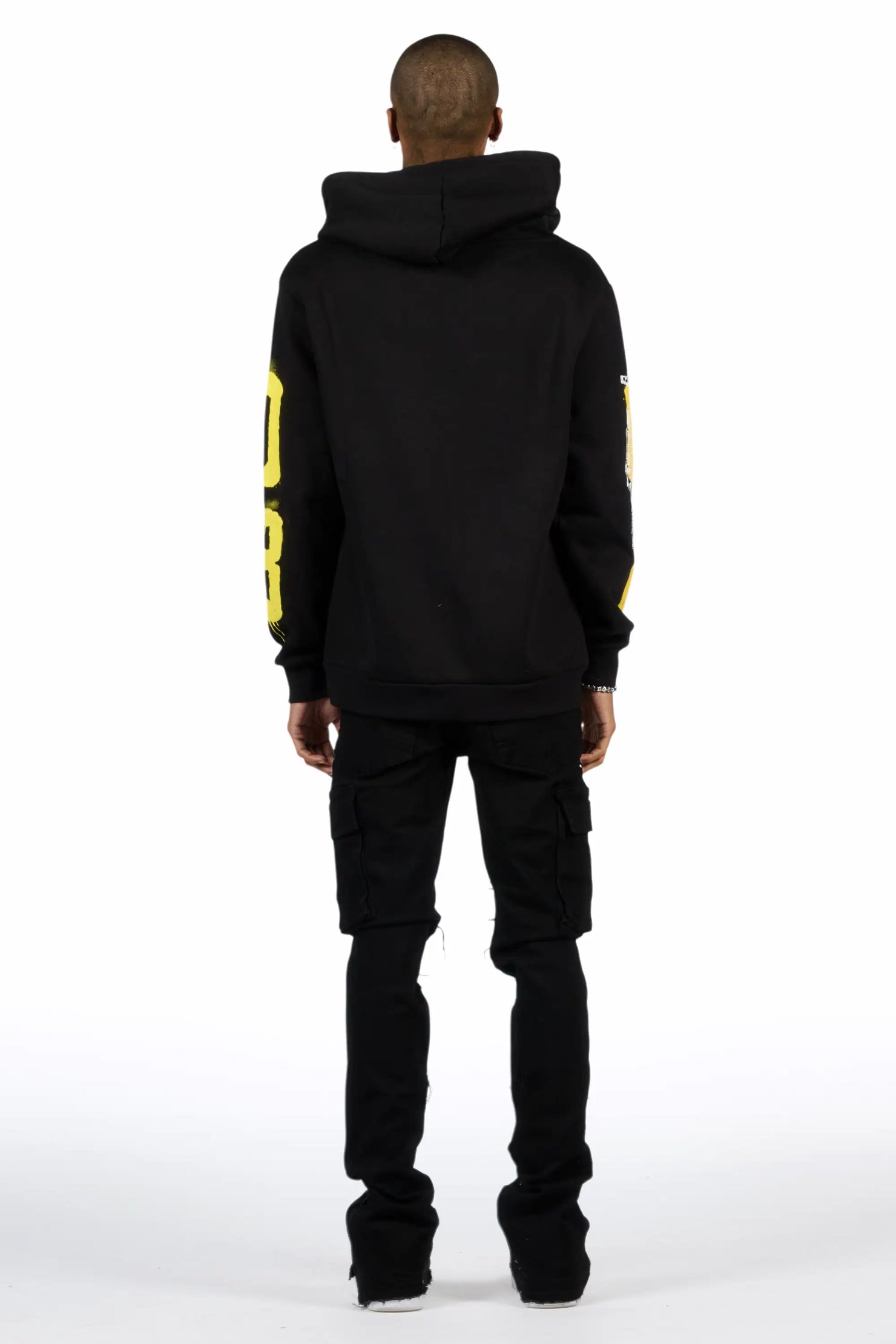 Nesta Black/Black Hoodie/Stacked Flare Jean Set