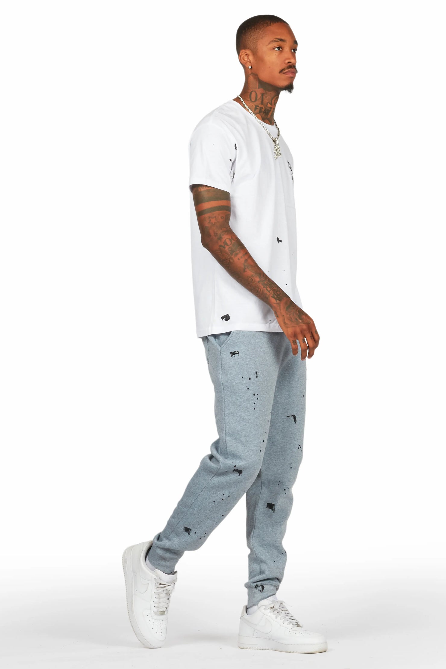 Raffer White/Grey T-Shirt Track Set