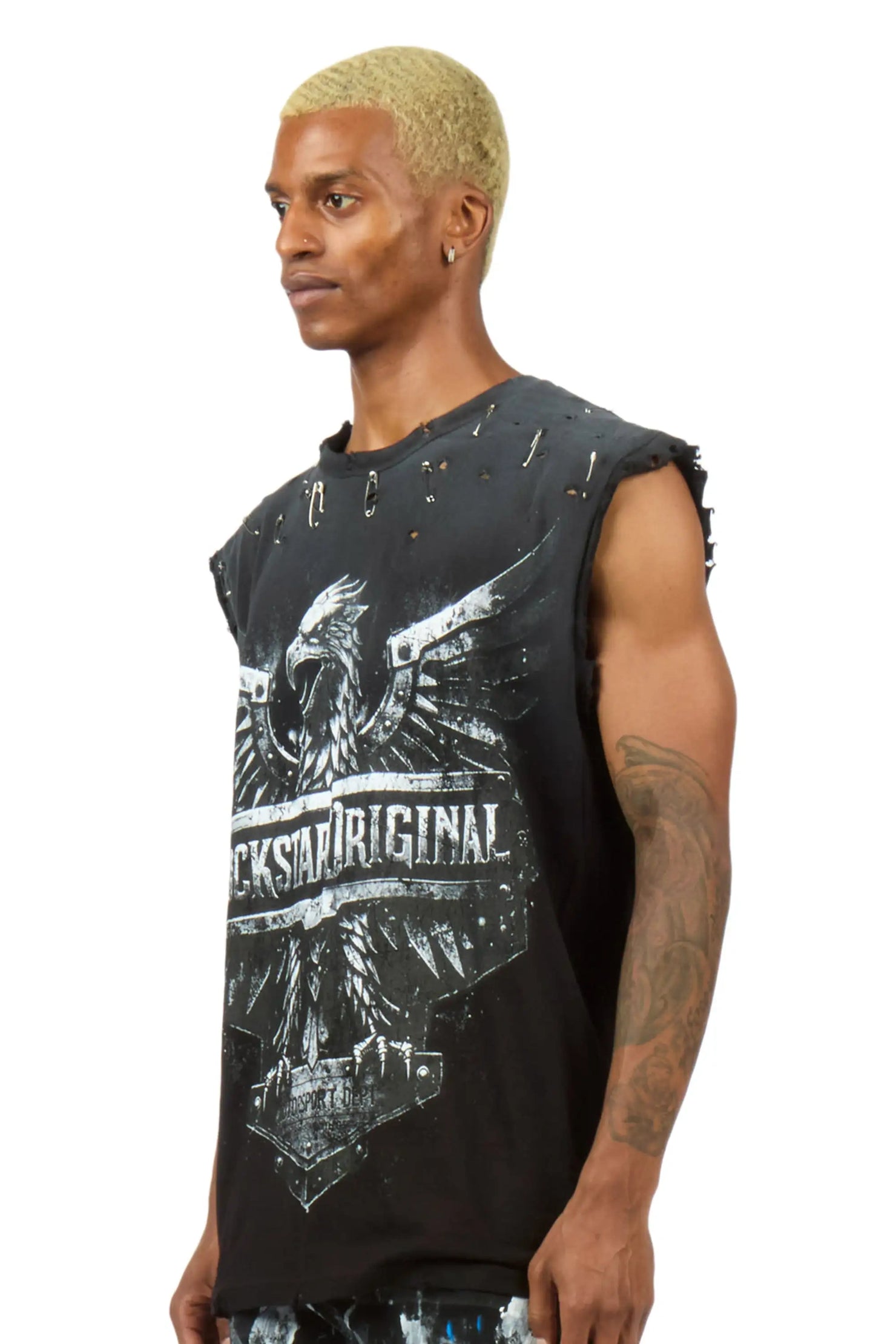 Wilsander Black Oversized Cut Off T-Shirt