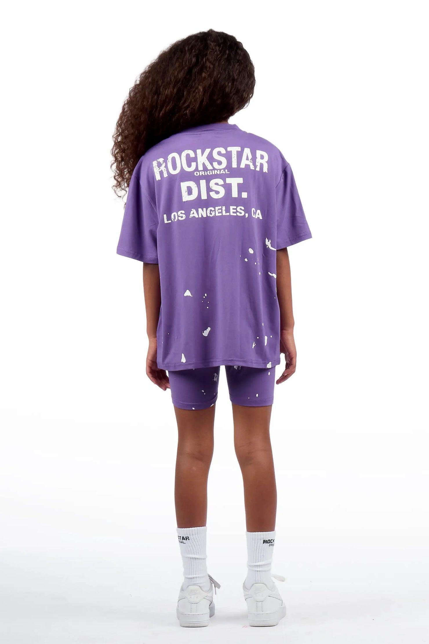 Girls Purple Living For It Short Set